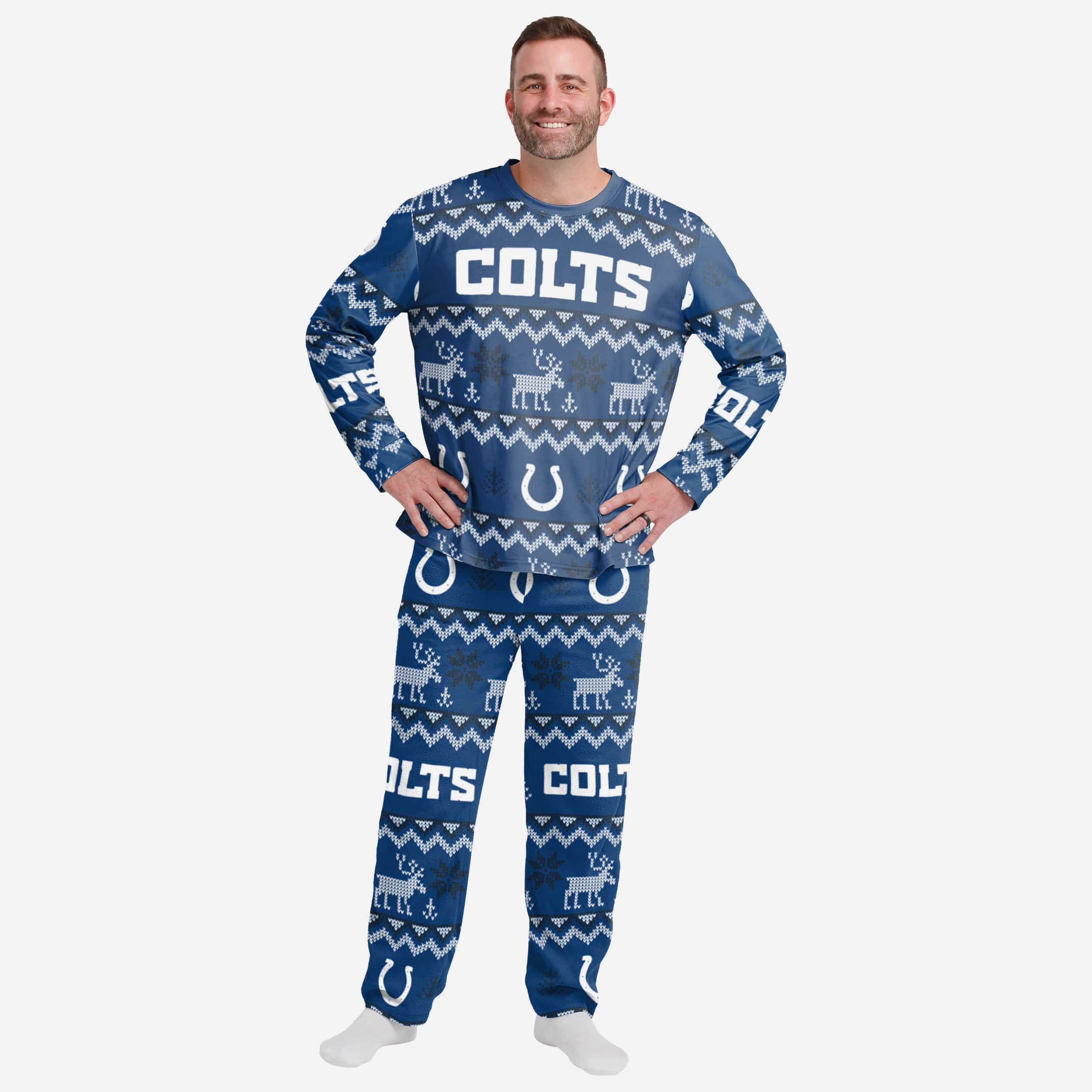 Indianapolis Colts Men's Eye - Catching Family Holiday Pajamas