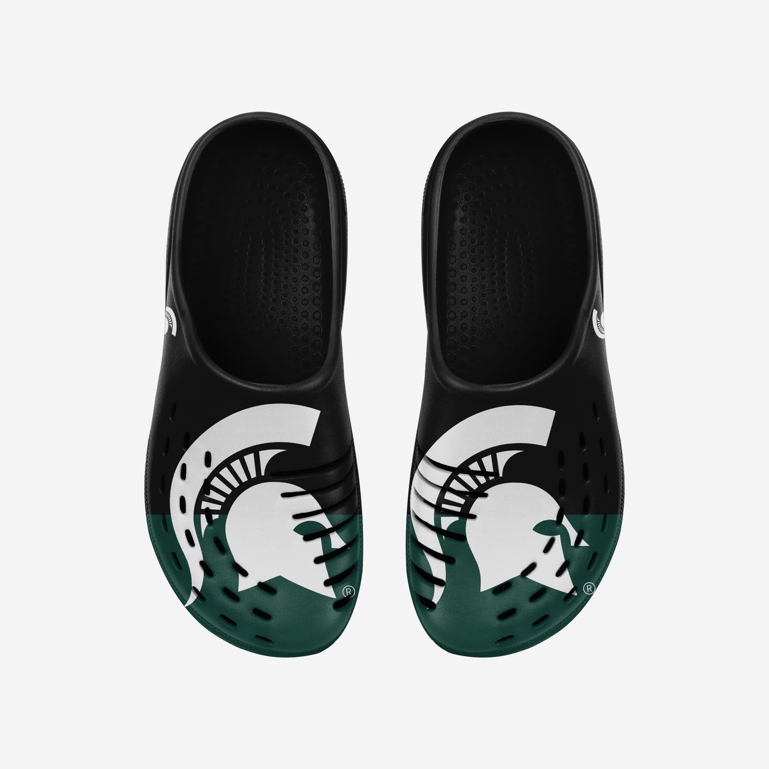 Michigan State Spartans Colorblock Big Logo Clogs - Stylish Team Spirit Footwear
