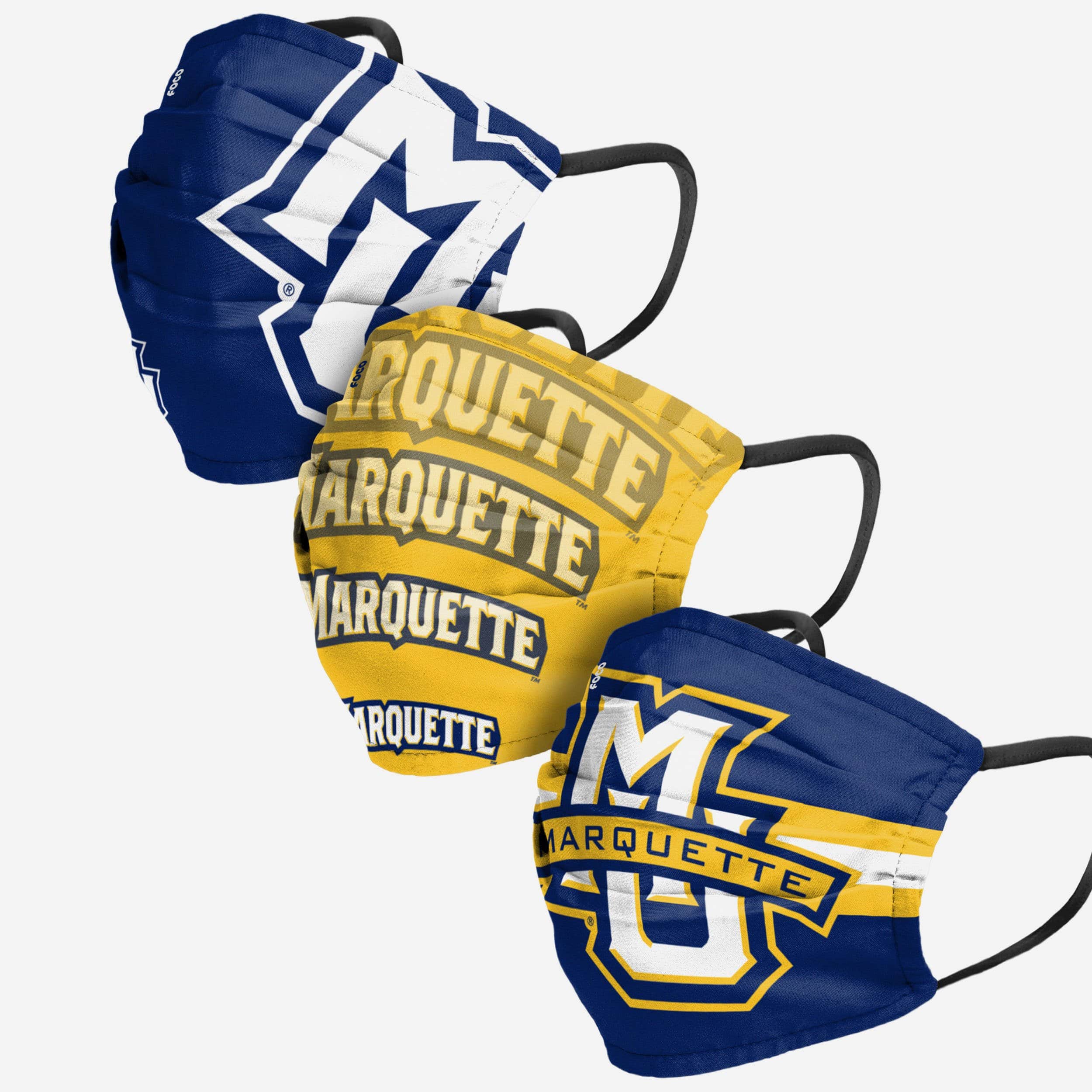 Marquette Golden Eagles Matchday 3-Pack Fashion Face Covers - Represent Your Team in Style!