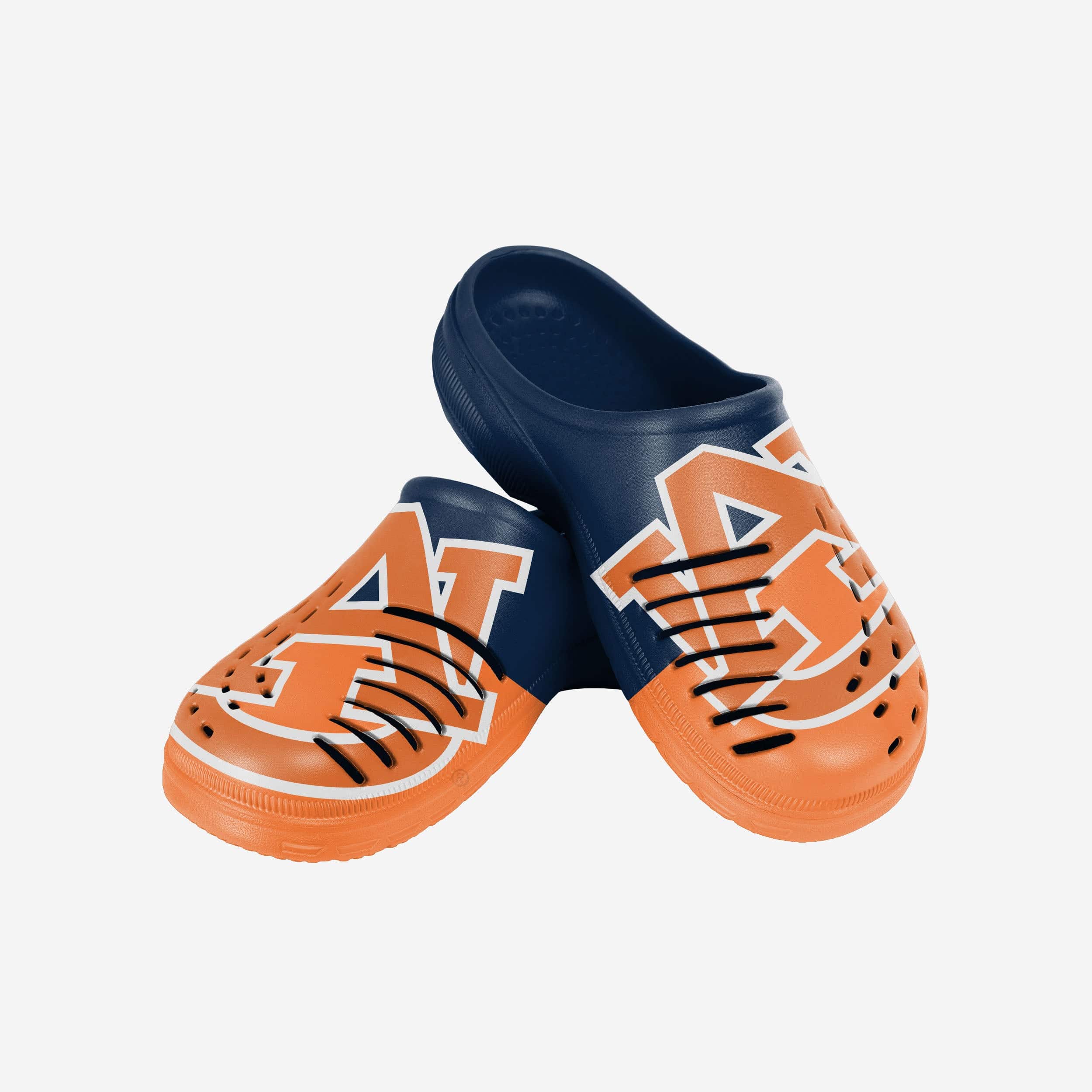 Auburn Tigers Stylish Colorblock Big Logo Clogs