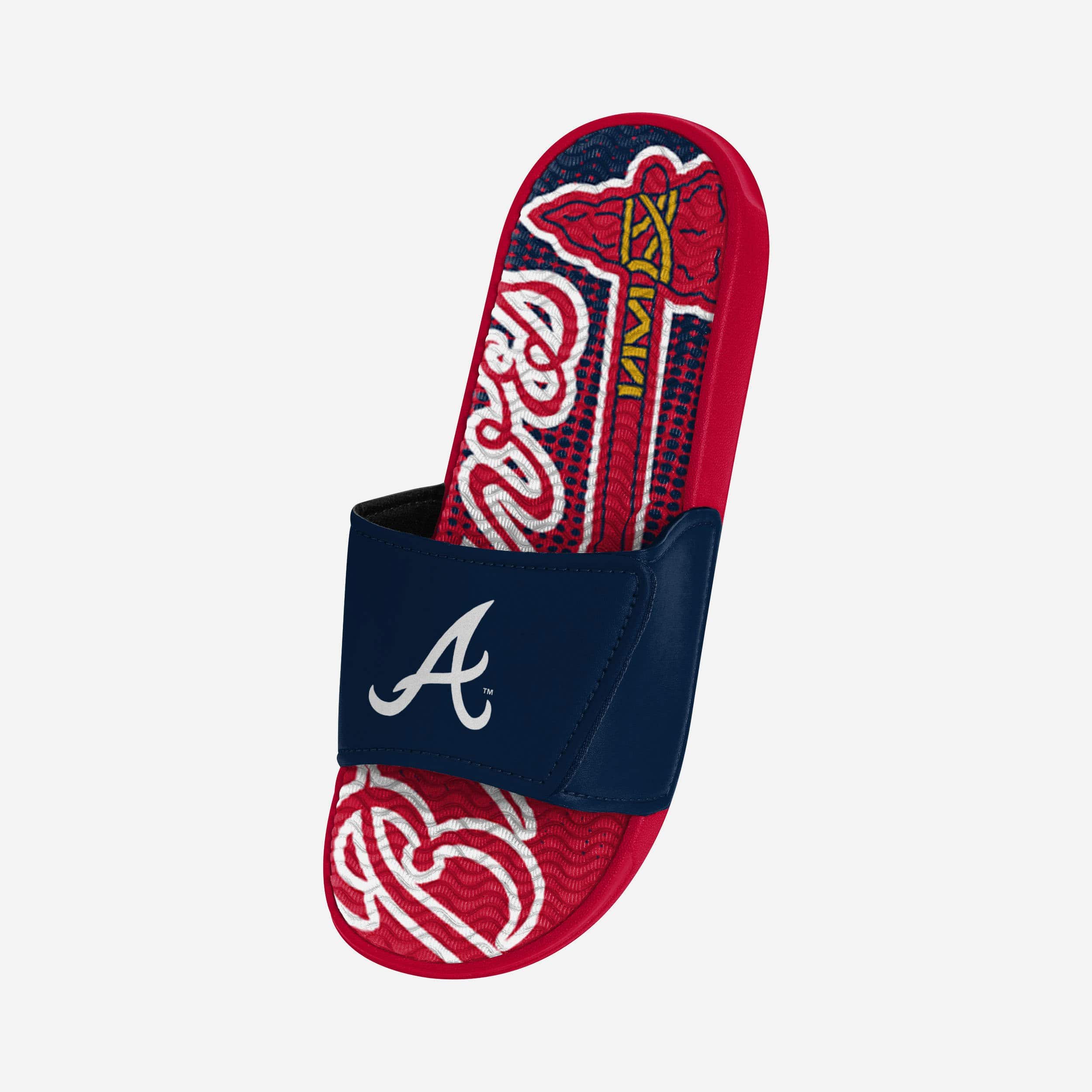 Atlanta Braves Gradient Wordmark Gel Slides - Comfort and Team Spirit!