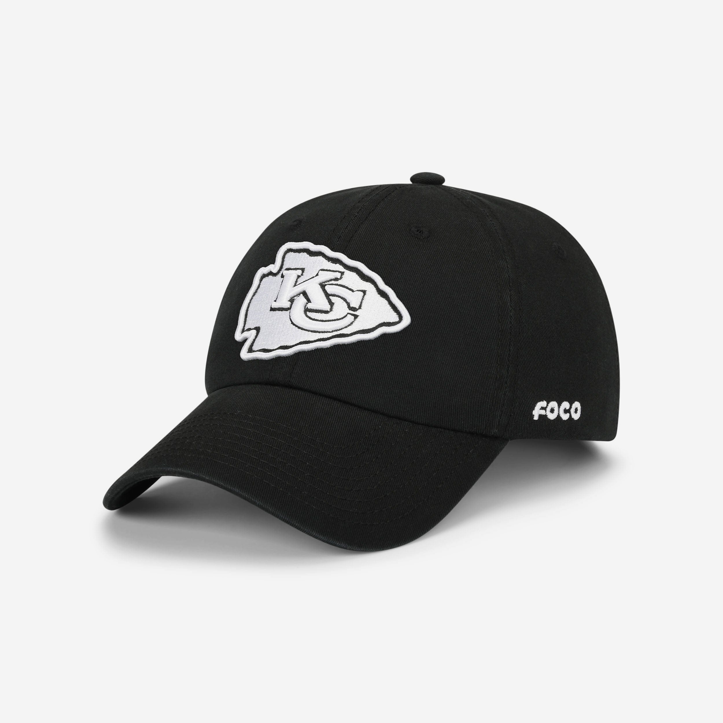 Kansas City Chiefs Black & White Fanatic's Casual Cap