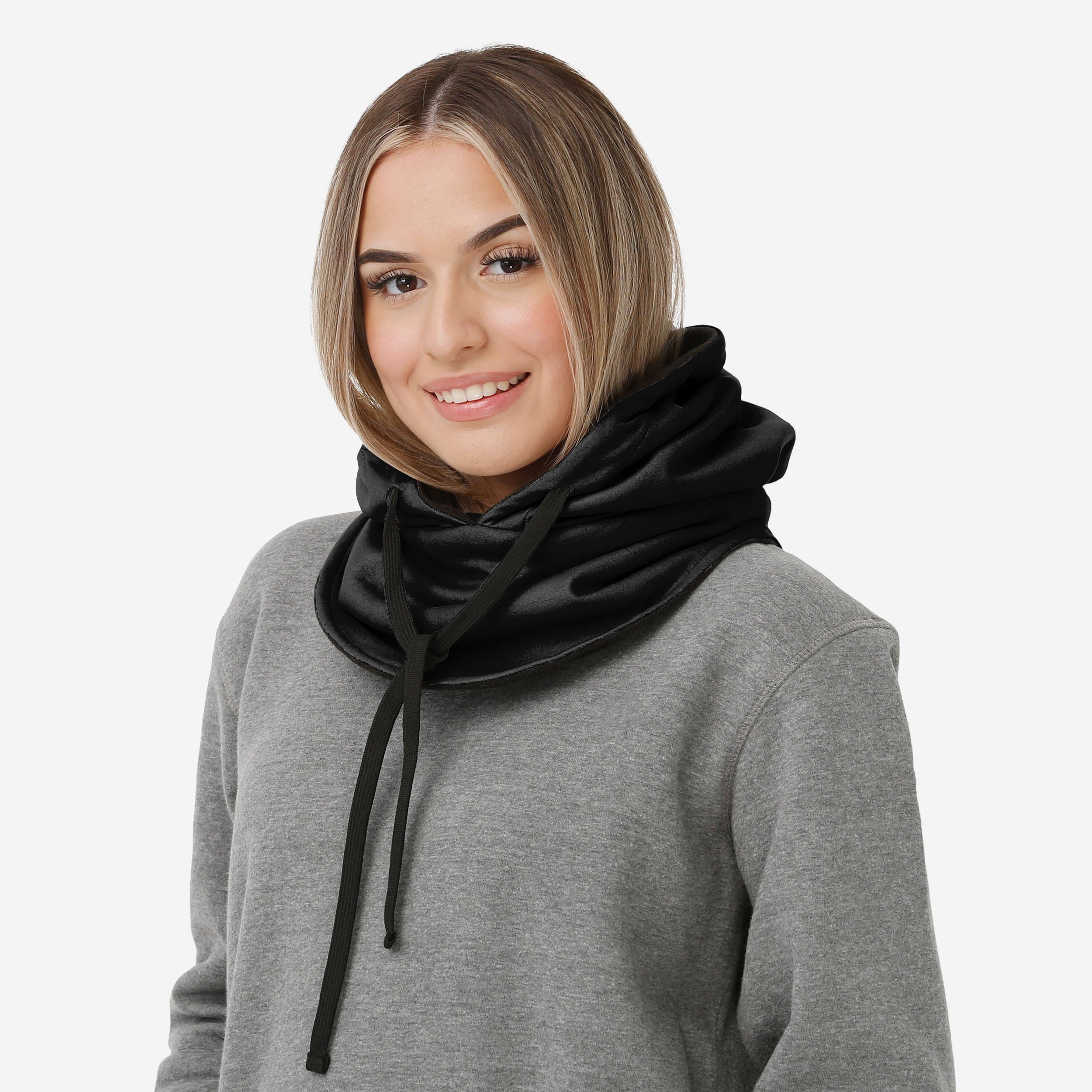 Iowa Hawkeyes Super-Chic Black Drawstring Hooded Gaiter