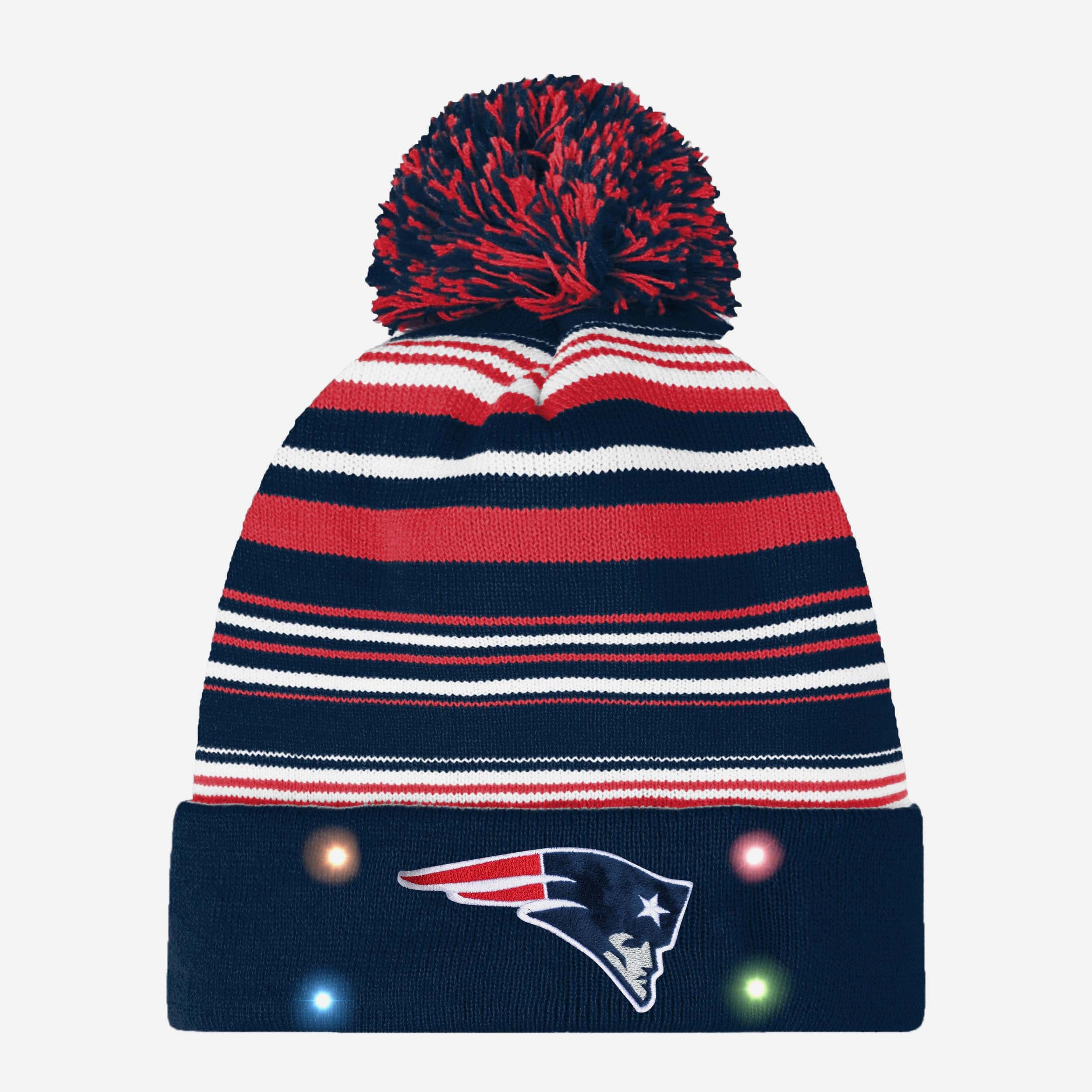 New England Patriots Horizontal Stripe LED Beanie: Light Up Your Fandom!