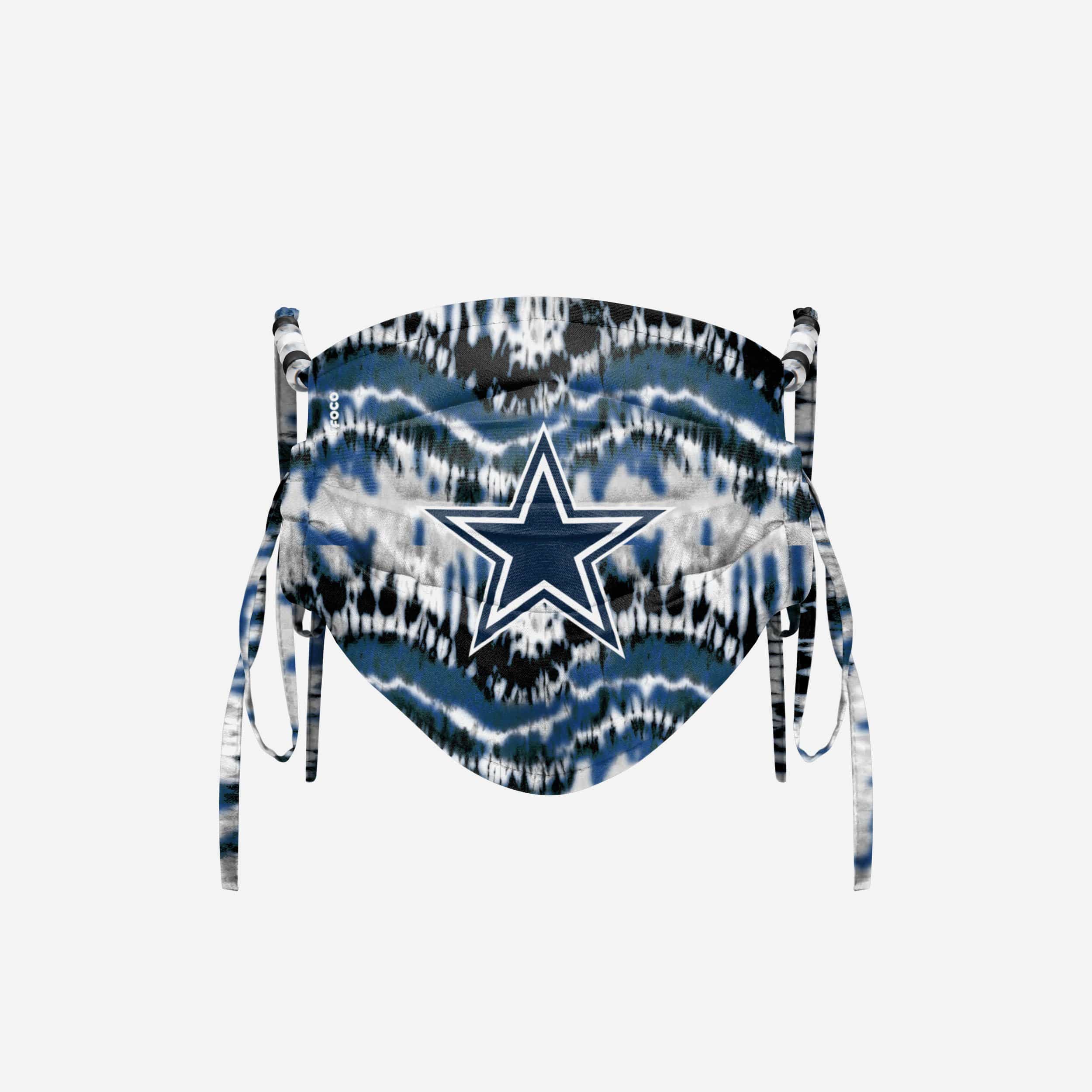 Dallas Cowboys Tie-Dye Beaded Tie-Back Face Cover - Show Your Team Spirit!