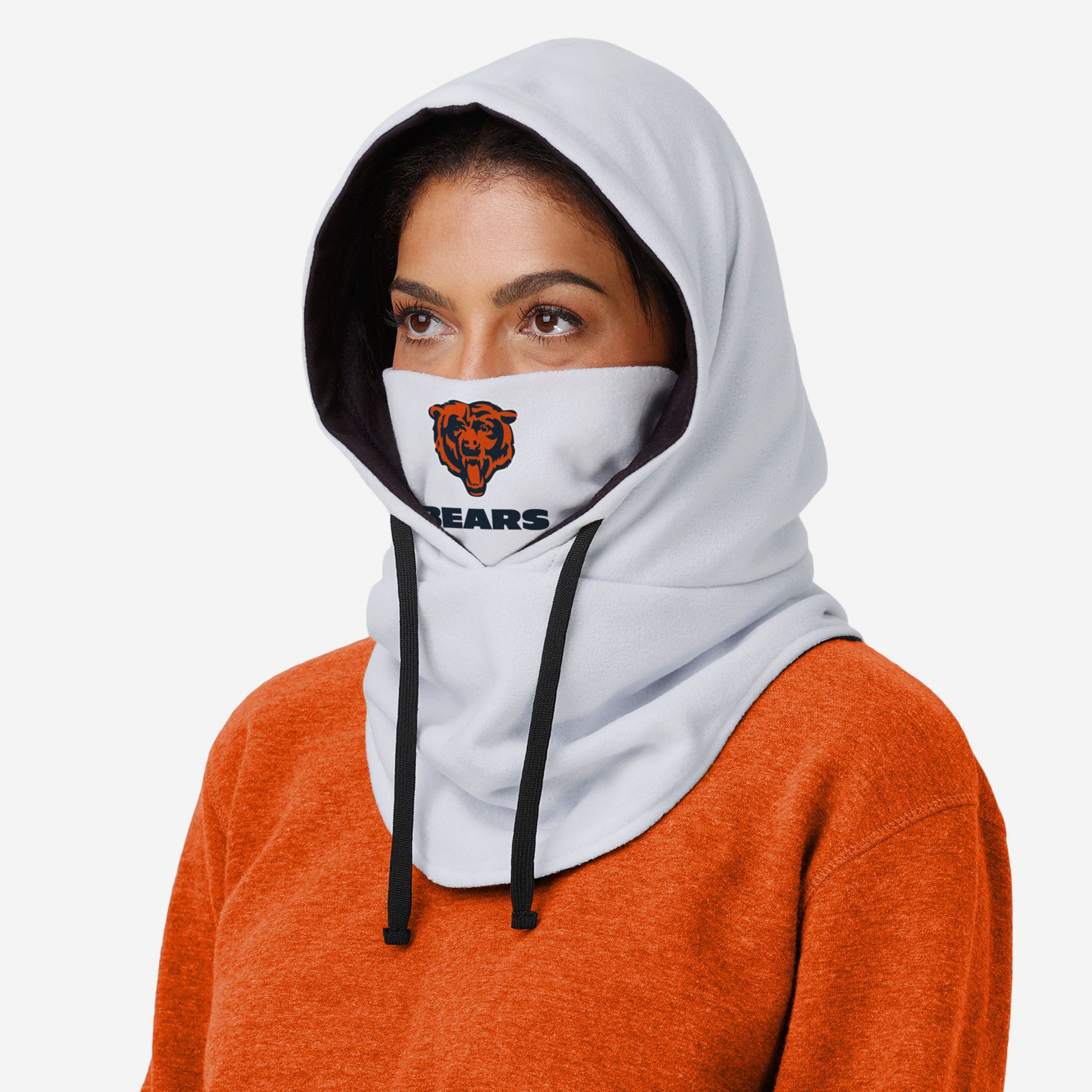 Chicago Bears White Drawstring Hooded Gaiter - Your Ultimate Winter Gear