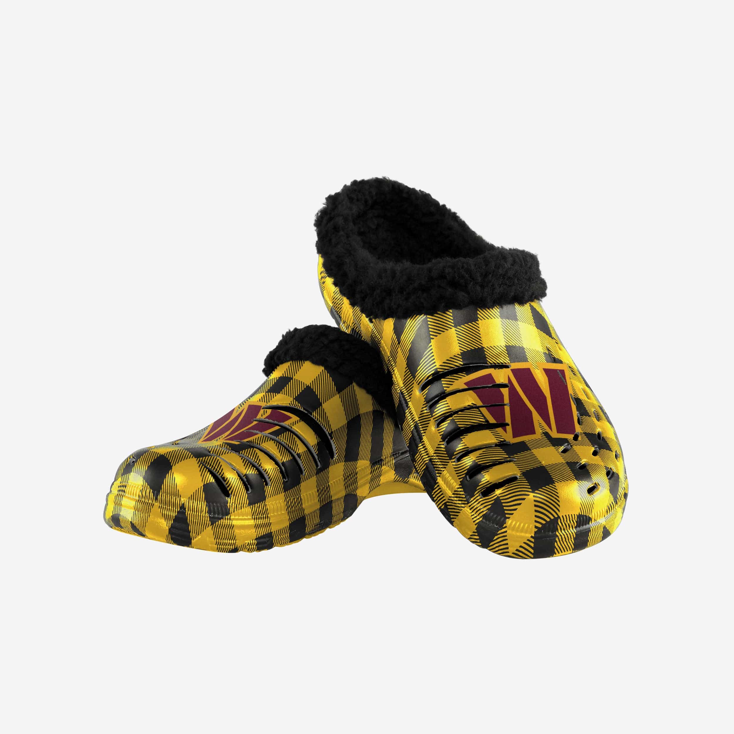 Washington Commanders Sherpa-Lined Buffalo Check Fashion Clogs