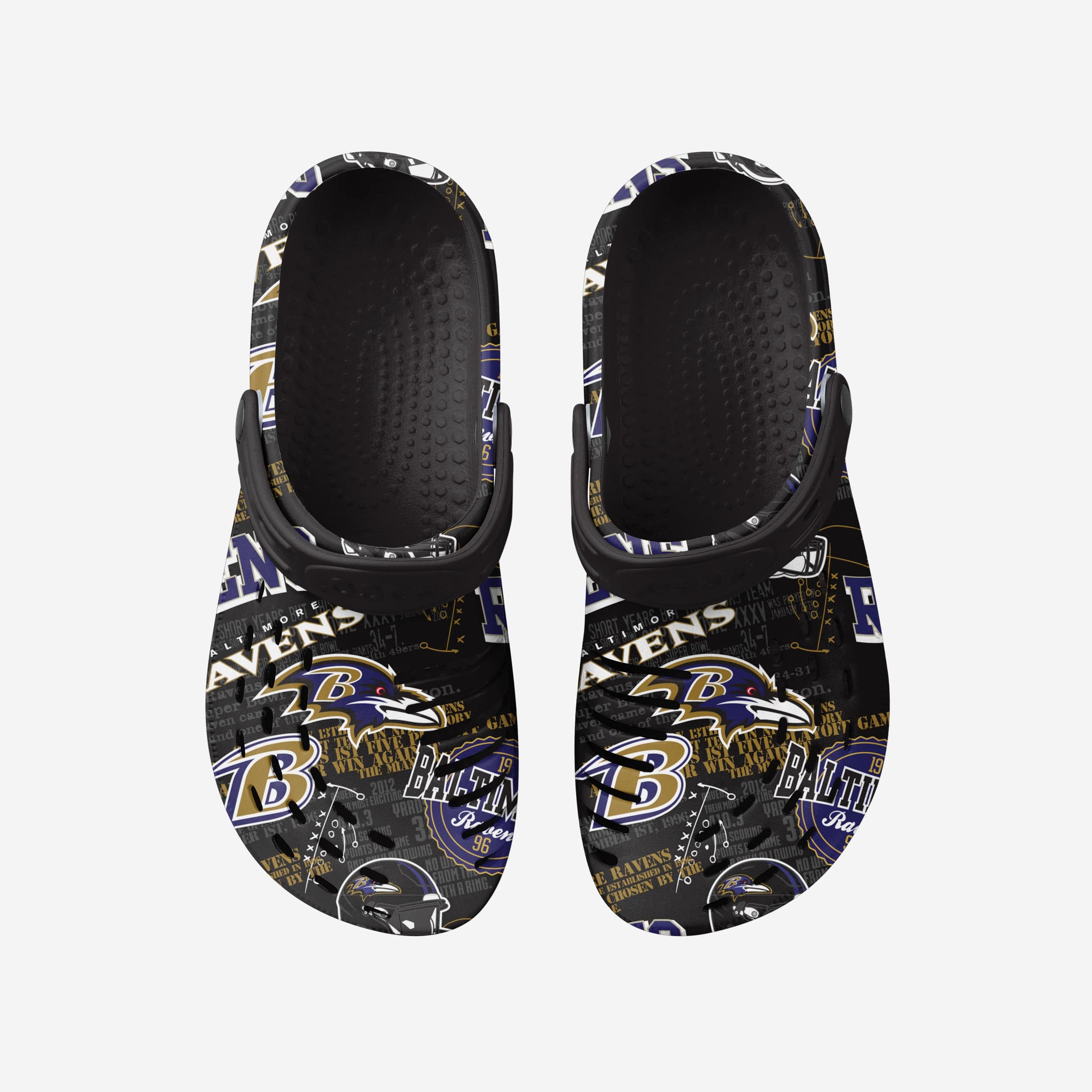 Baltimore Ravens Strap-On Historic Print Clogs