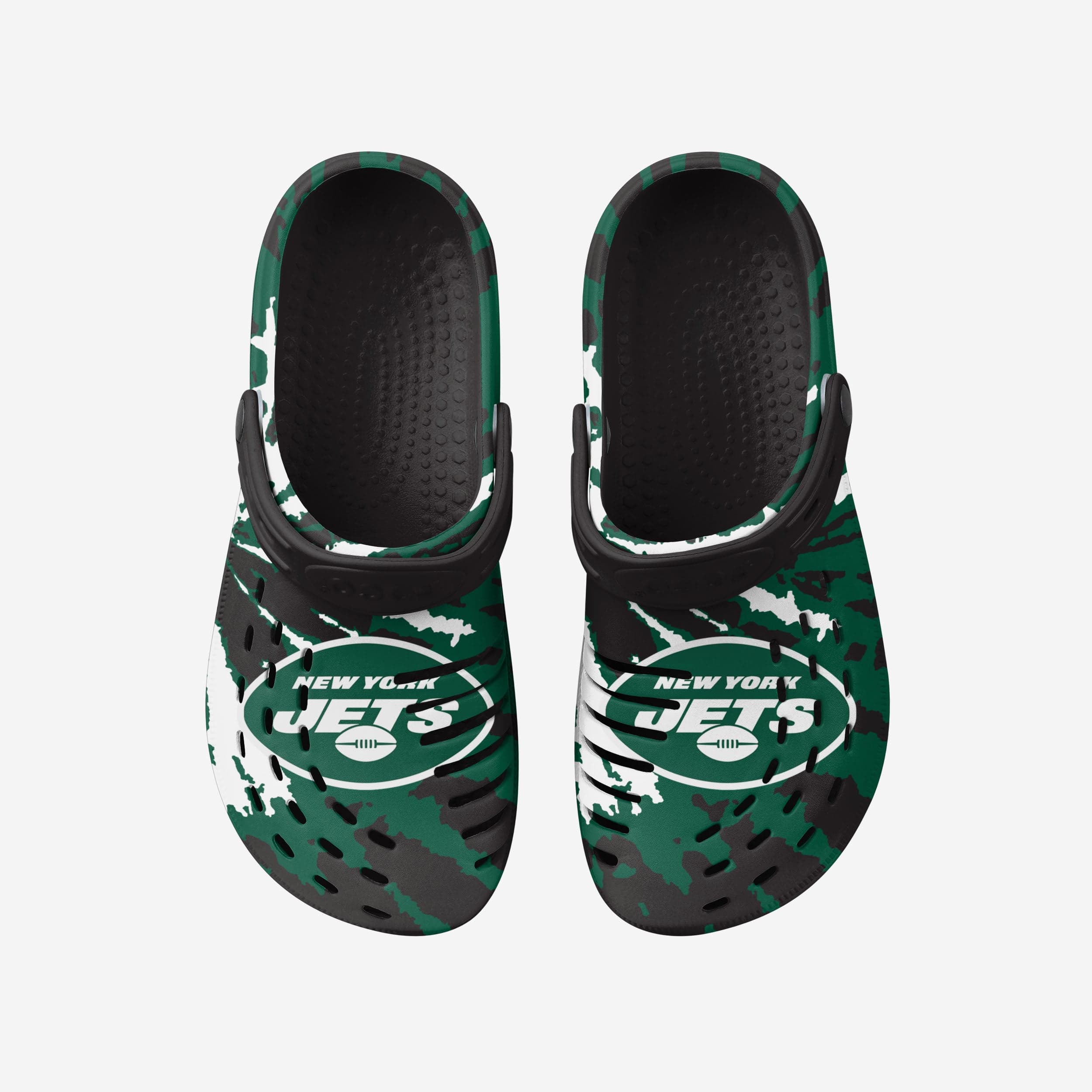 New York Jets Stylish Tie - Dye Clogs with Straps