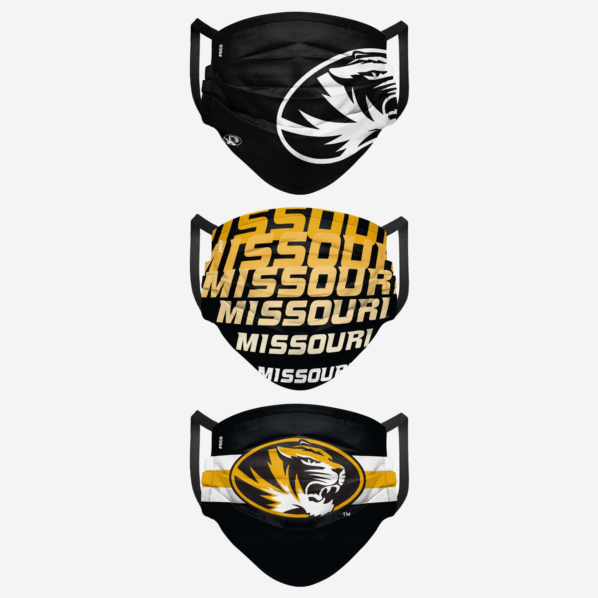 Missouri Tigers Matchday 3-Pack Face Cover - Represent Your Team in Style!