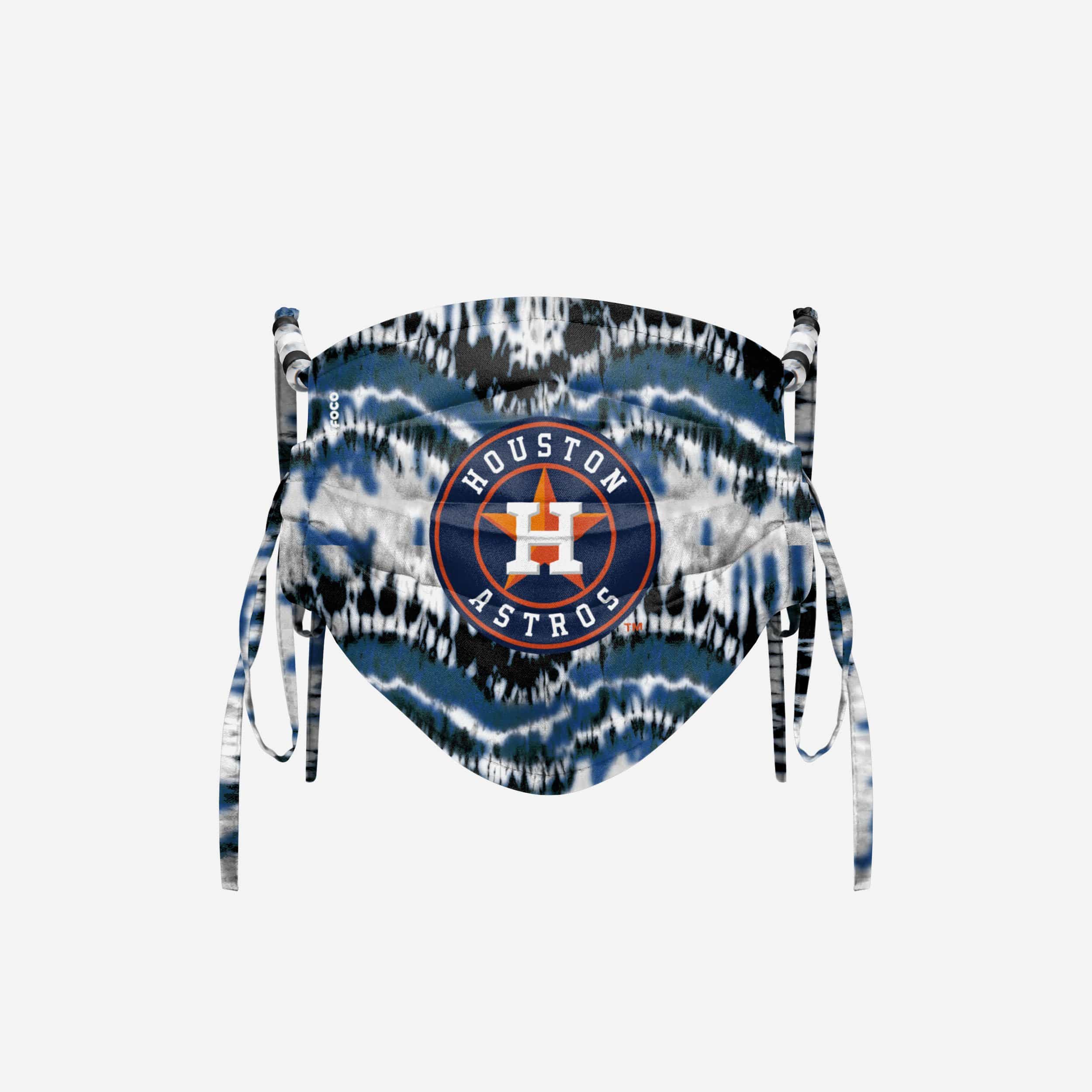 Houston Astros Tie - Dye Beaded Tie - Back Face Cover: Represent Your Team in Style!