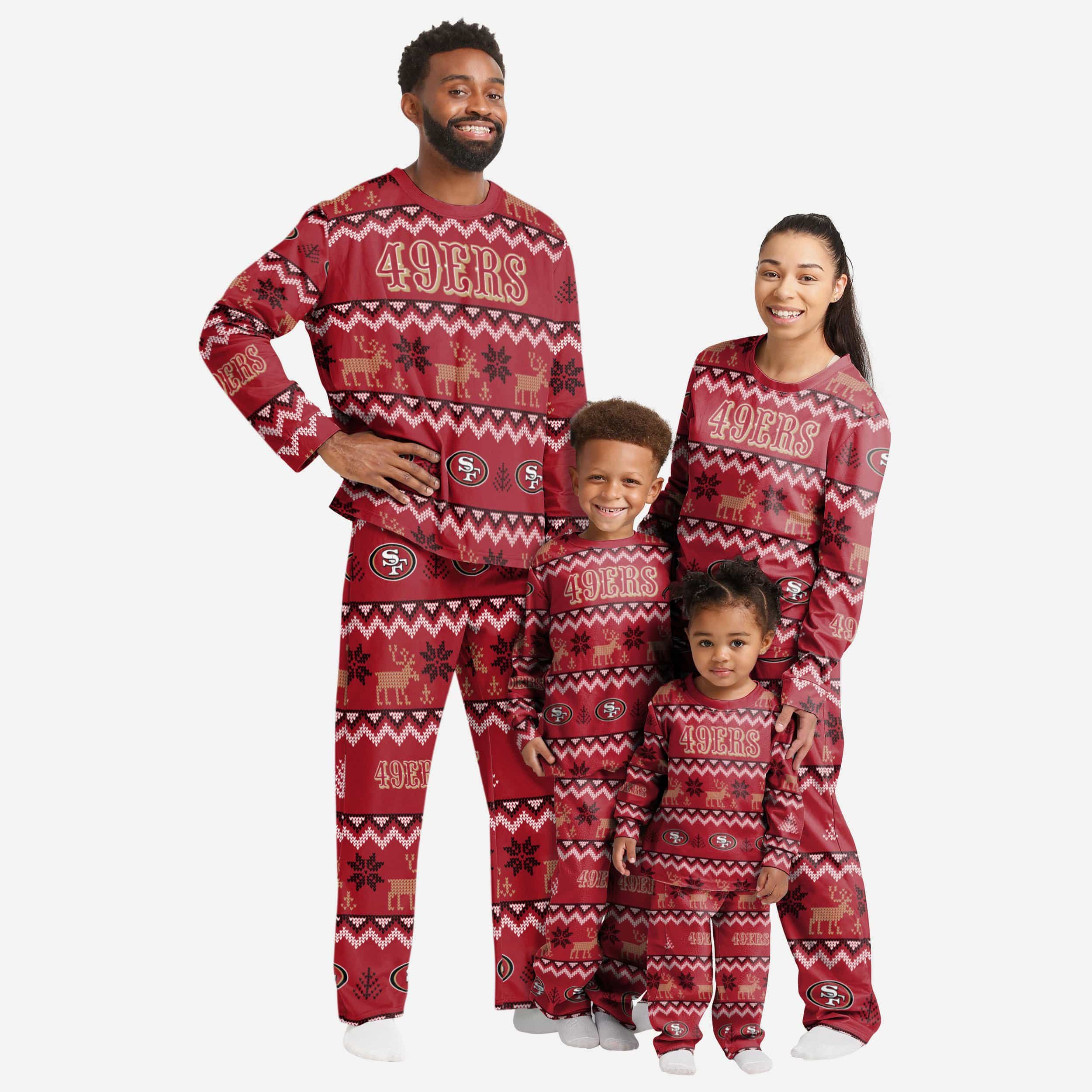 San Francisco 49ers Men's Stunning Family Holiday Pajamas with Ugly Patterns