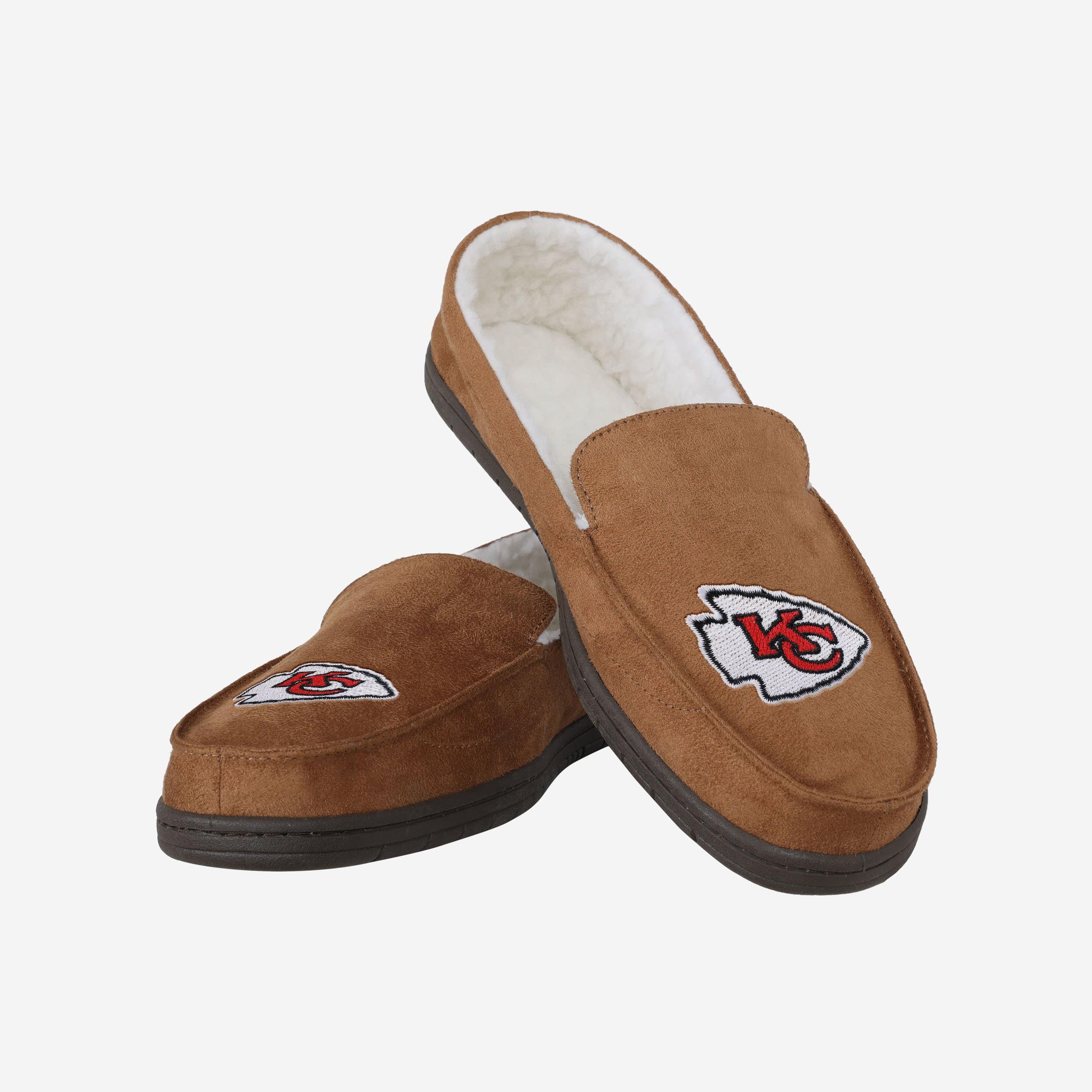 Stylish Kansas City Chiefs Beige Moccasin Slippers