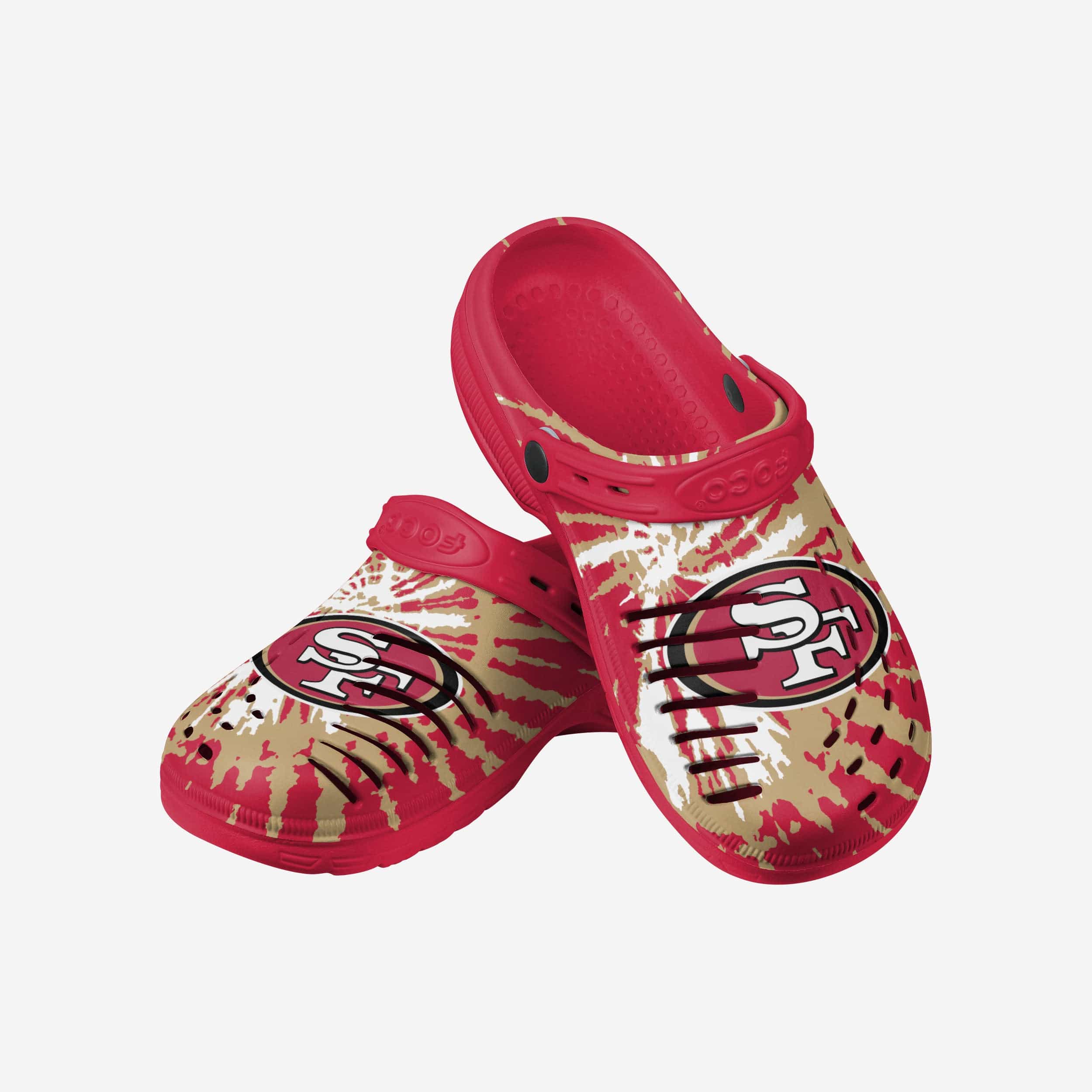 San Francisco 49ers Tie - Dye Strapped Clogs: Groovy Team Spirit!