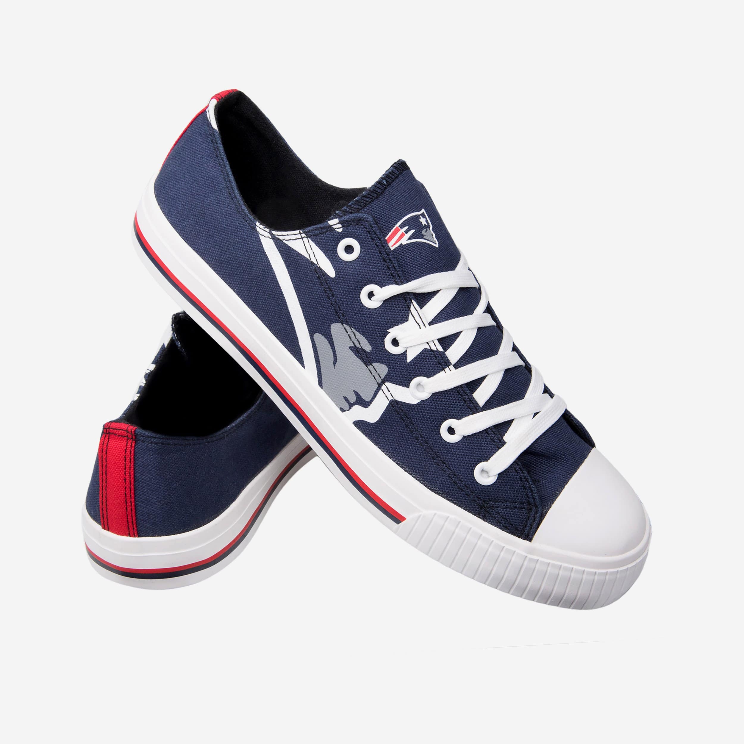 New England Patriots Men's Stylish Low-Top Big Logo Canvas Shoes