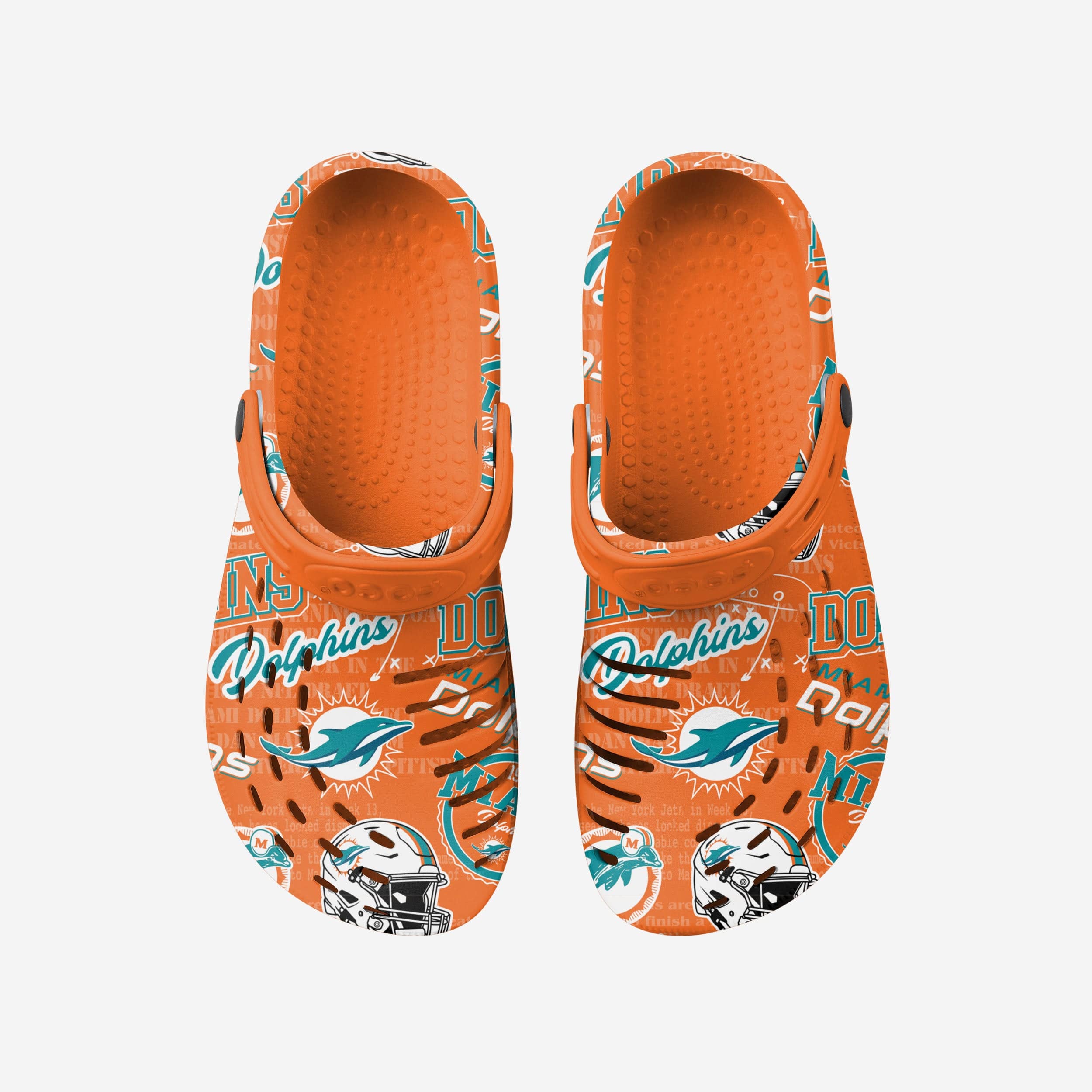 Miami Dolphins Time-Traveling Print Clogs with Straps