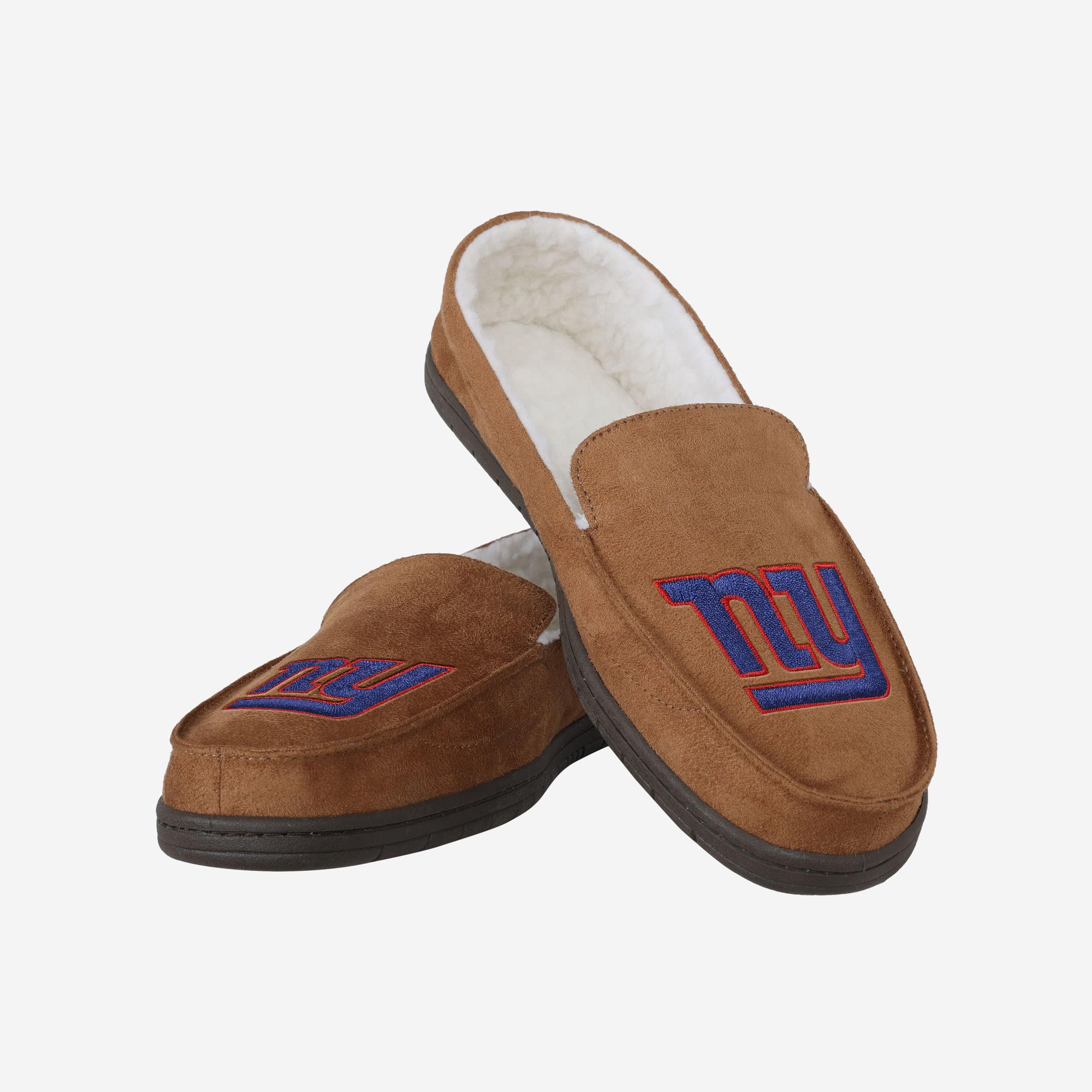 New York Giants Luxury Beige Moccasin Slippers