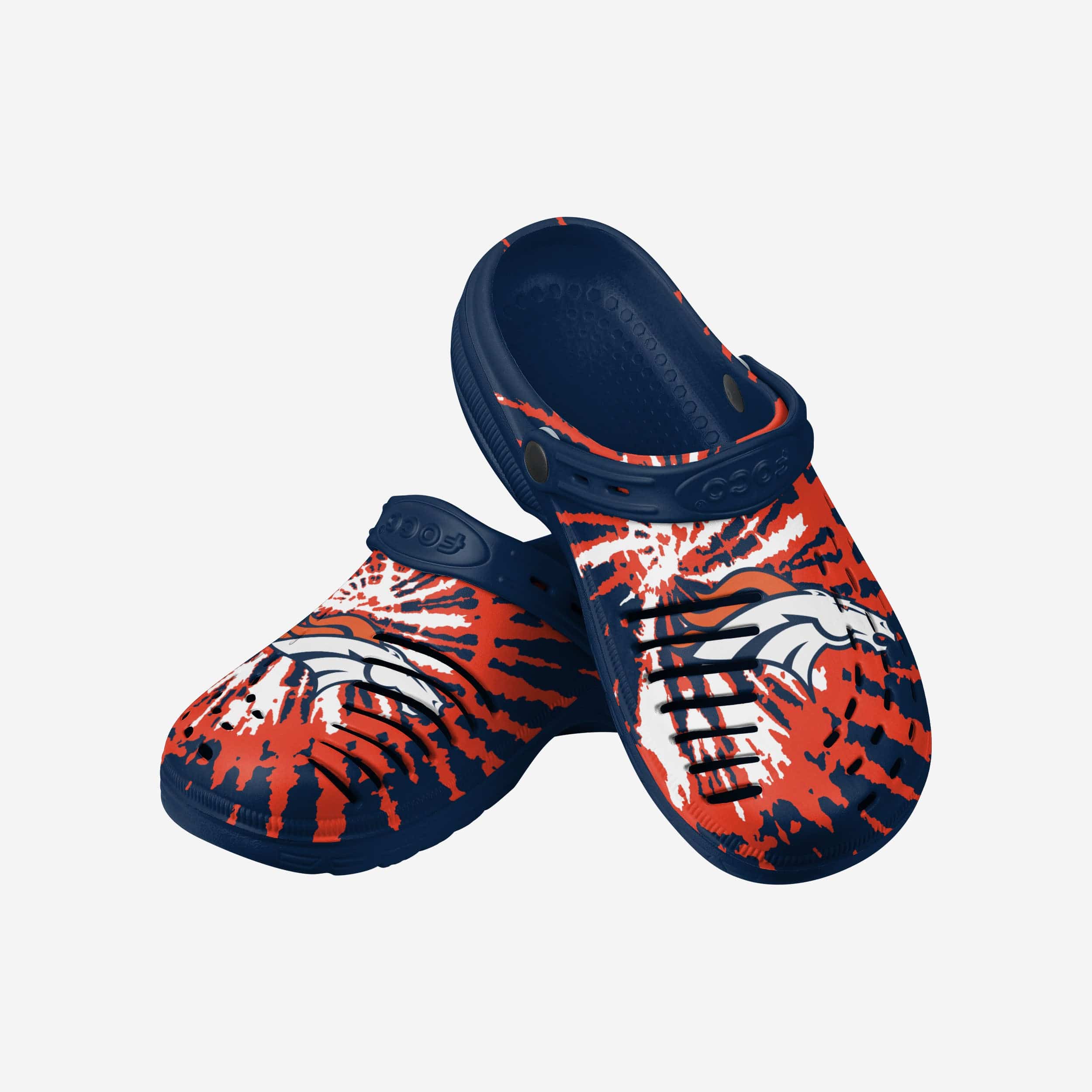 Denver Broncos Stylish Tie - Dye Clogs with Straps