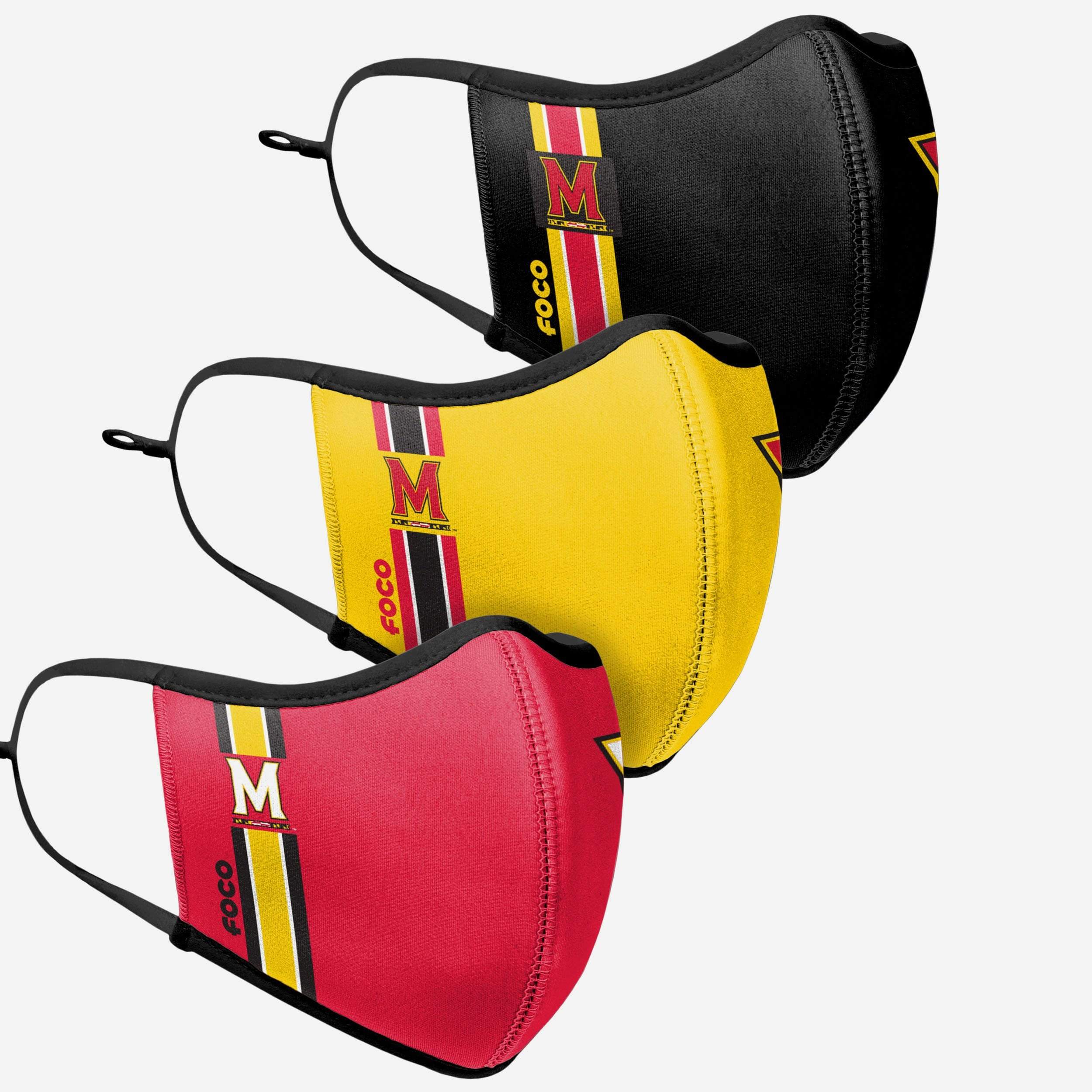 Maryland Terrapins 3-Pack Sports Face Covers - Represent Your Team in Style!