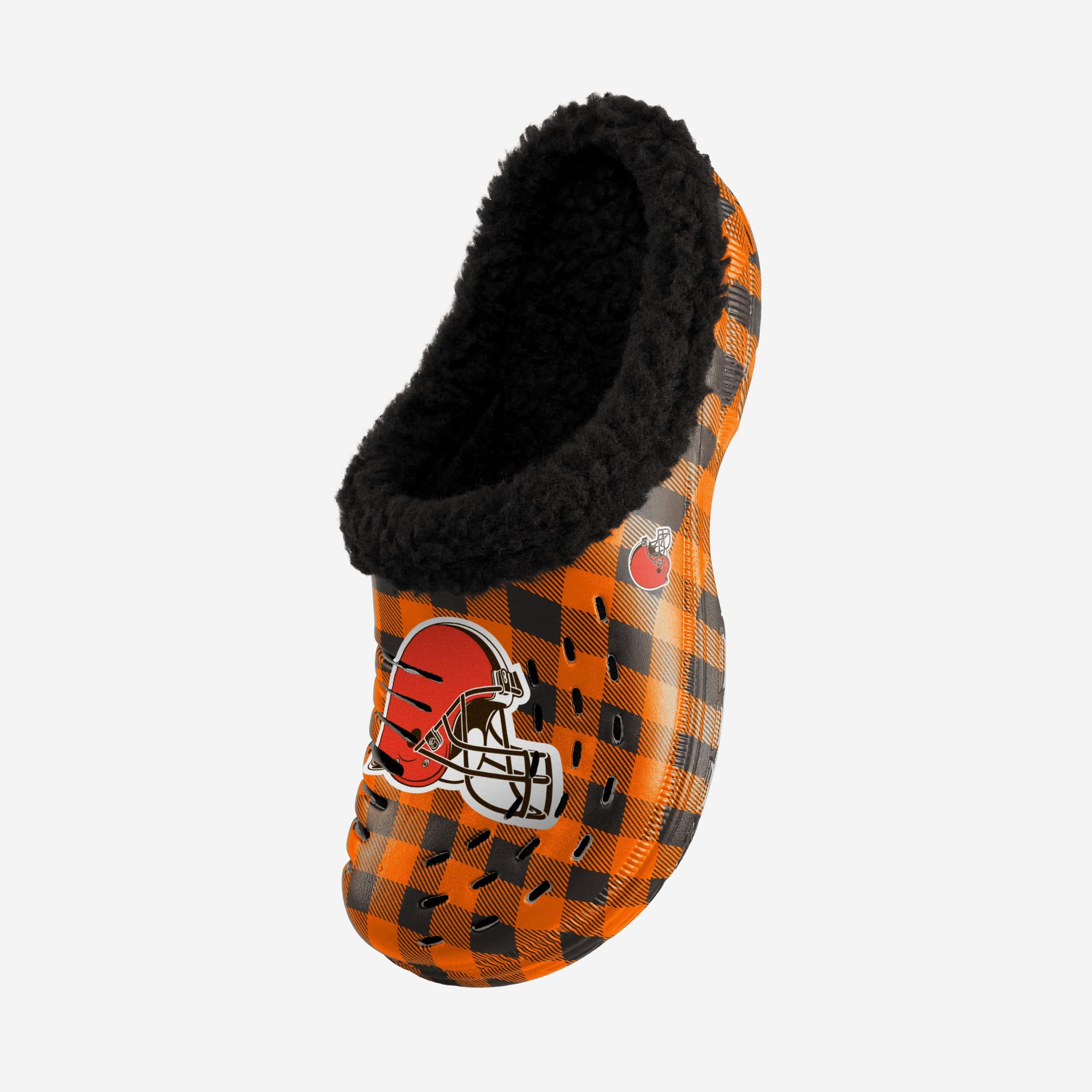 Cleveland Browns Sherpa-Lined Buffalo Check Fashion Clogs