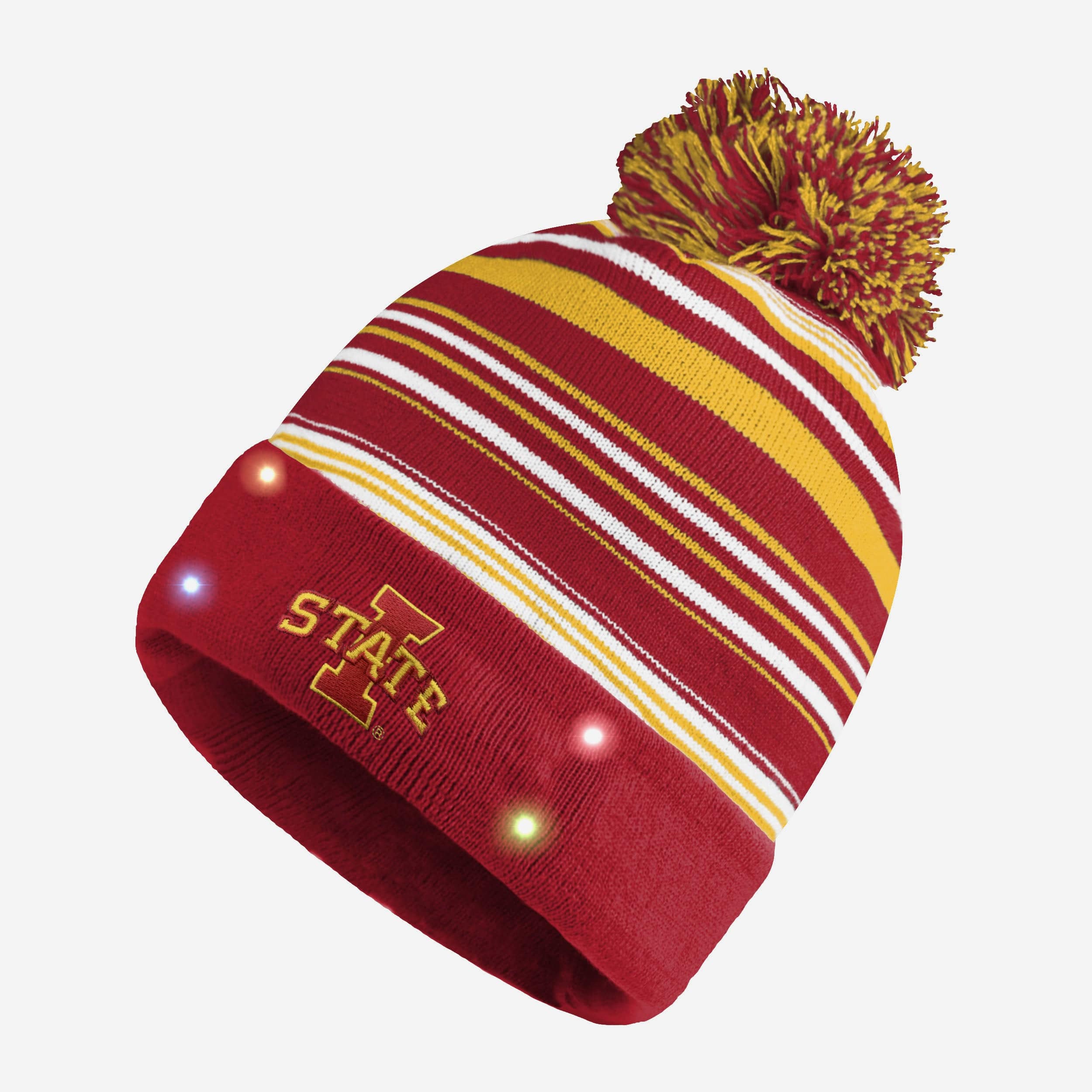 Iowa State Cyclones Super Cool Horizontal Stripe Light - Up Beanie