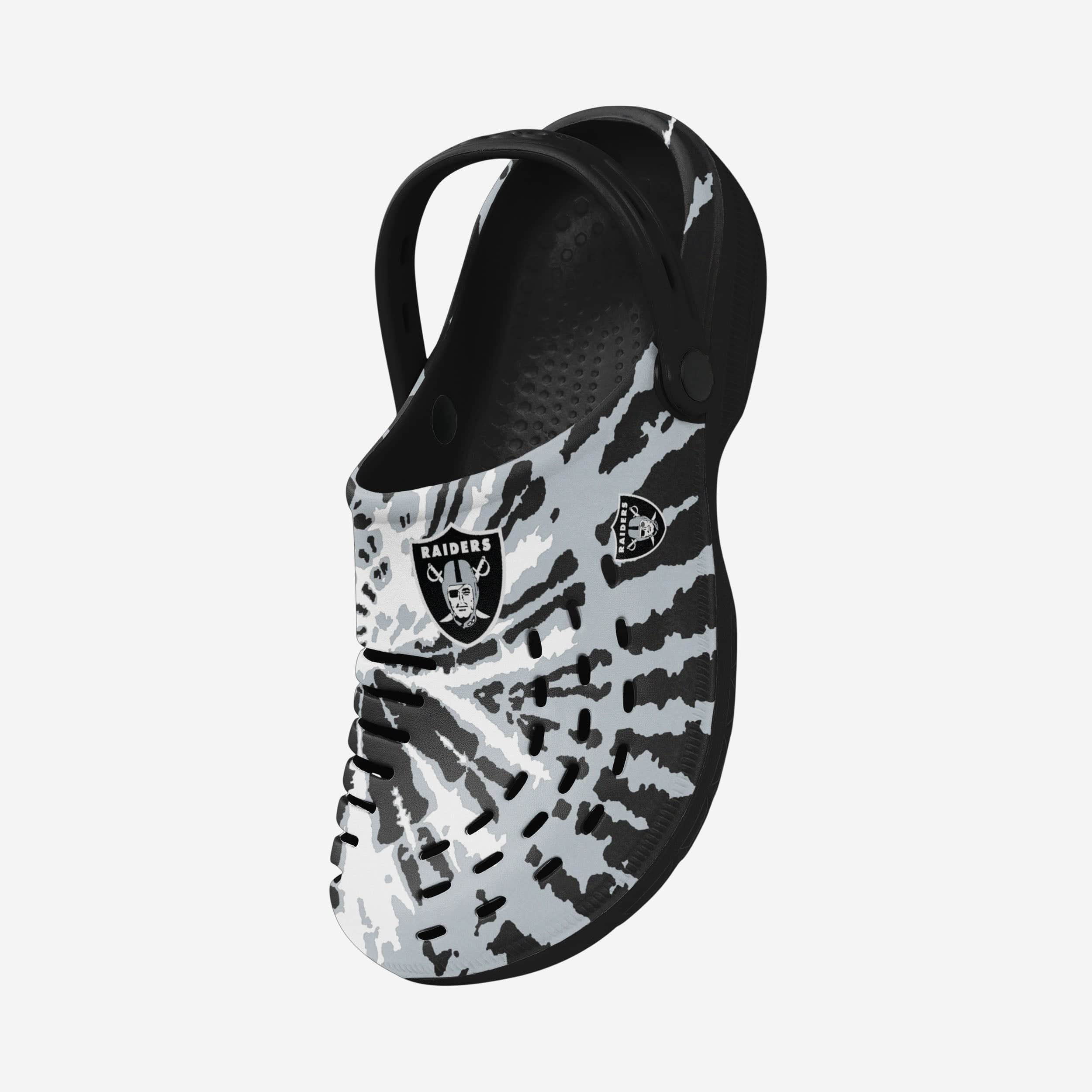 Las Vegas Raiders Tie-Dye Clogs with Straps - Stand Out in Style!