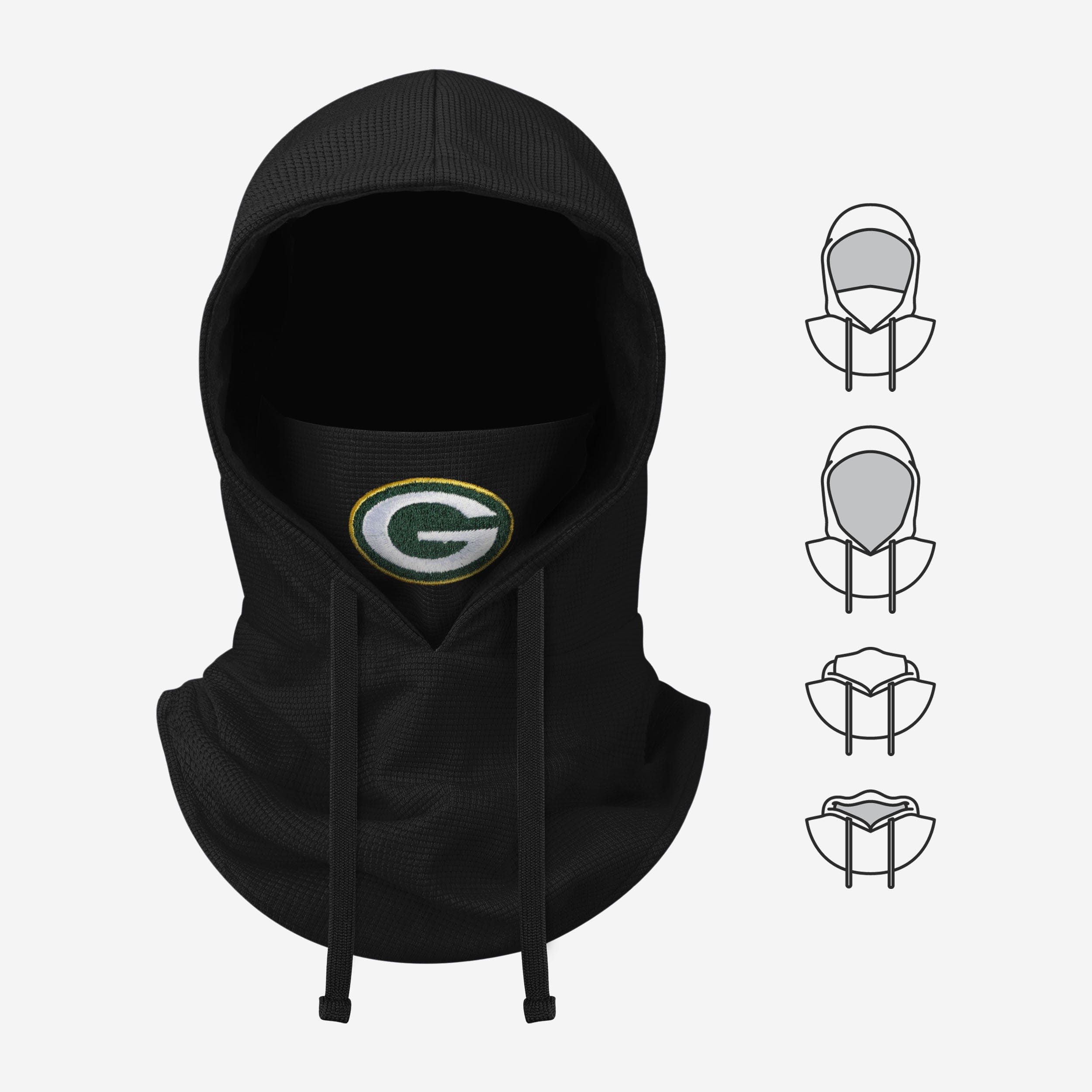 Green Bay Packers Waffle Drawstring Hooded Gaiter - Your Ultimate Cold-Weather Companion