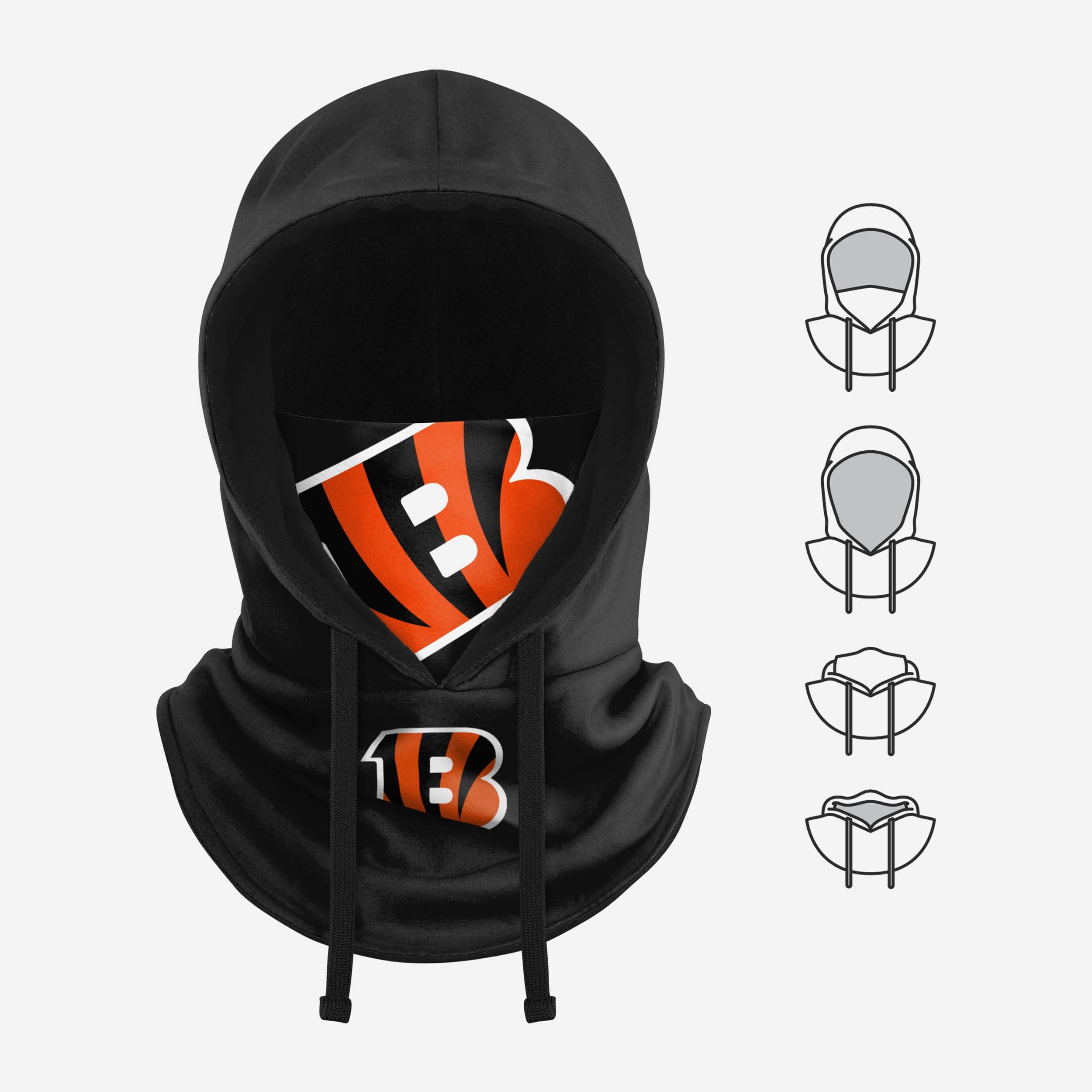 Cincinnati Bengals Stylish Black Drawstring Hooded Gaiter - Your Winter Essential!