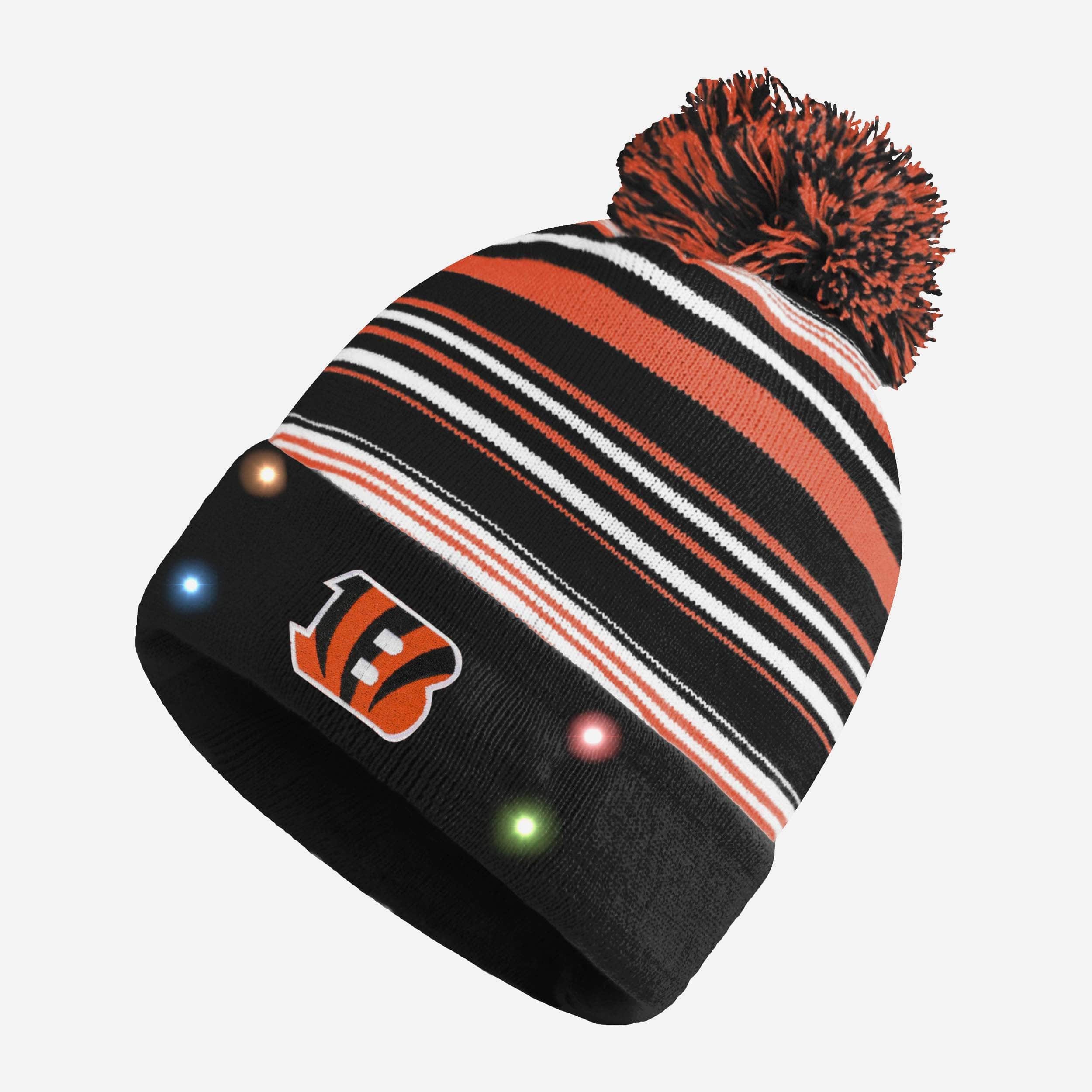 Cincinnati Bengals Super Cool Horizontal Stripe Light-Up Beanie