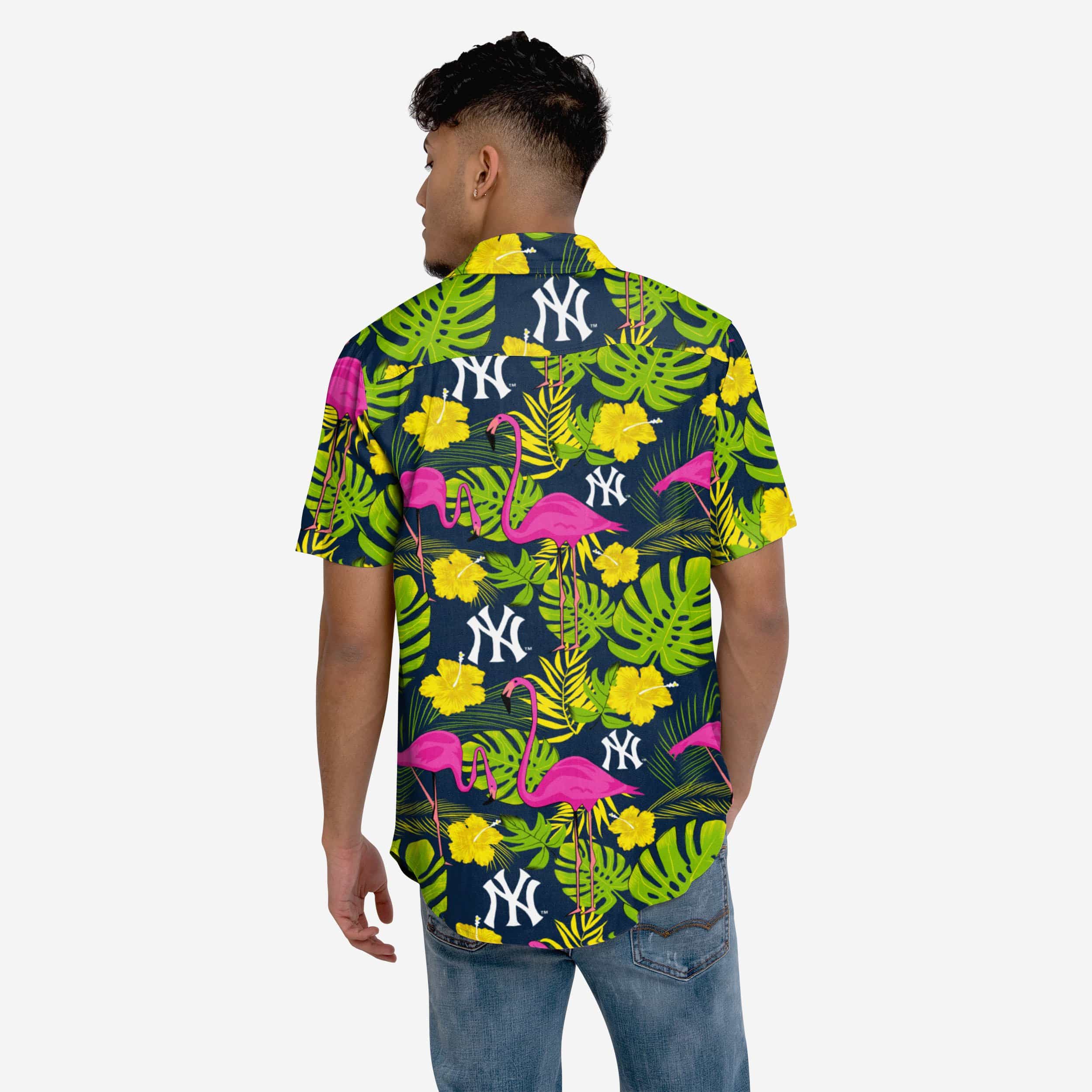 New York Yankees Tropical Highlights Button-Up Shirt - Unleash Your Team Spirit!