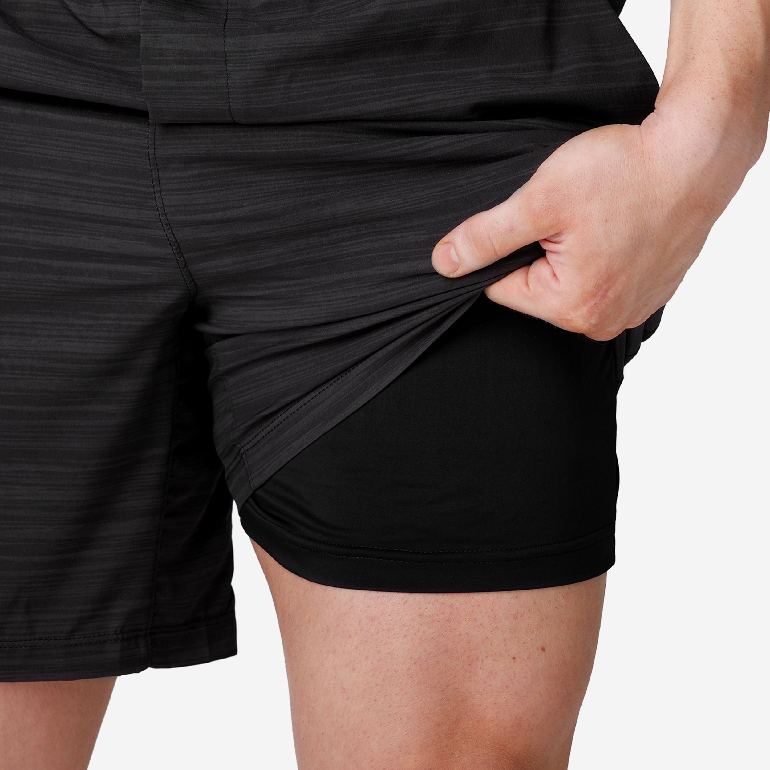 Denver Broncos Stylish Heathered Black Woven Liner Shorts