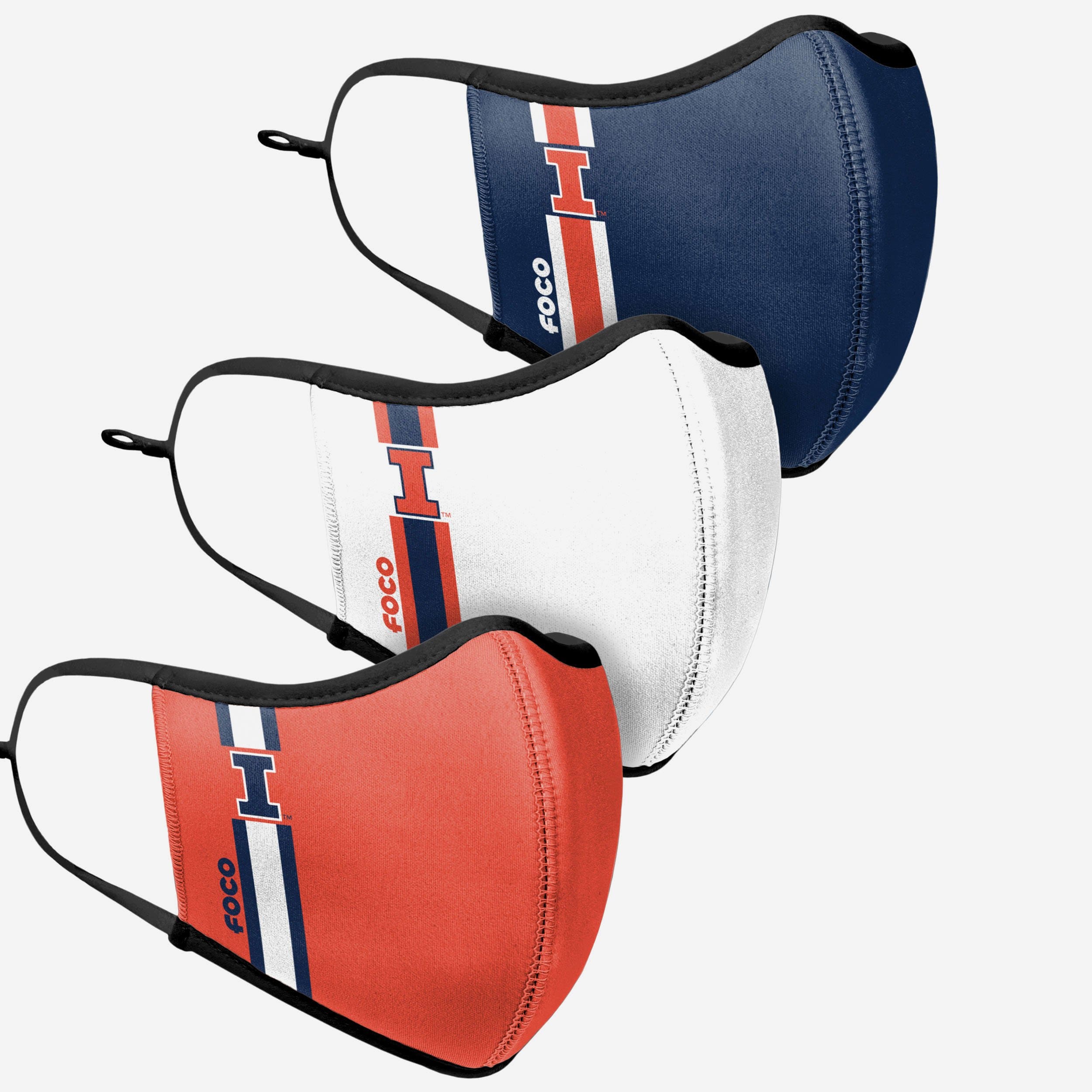 Illinois Fighting Illini 3-Pack Sports Face Cover - Represent Your Team in Style!