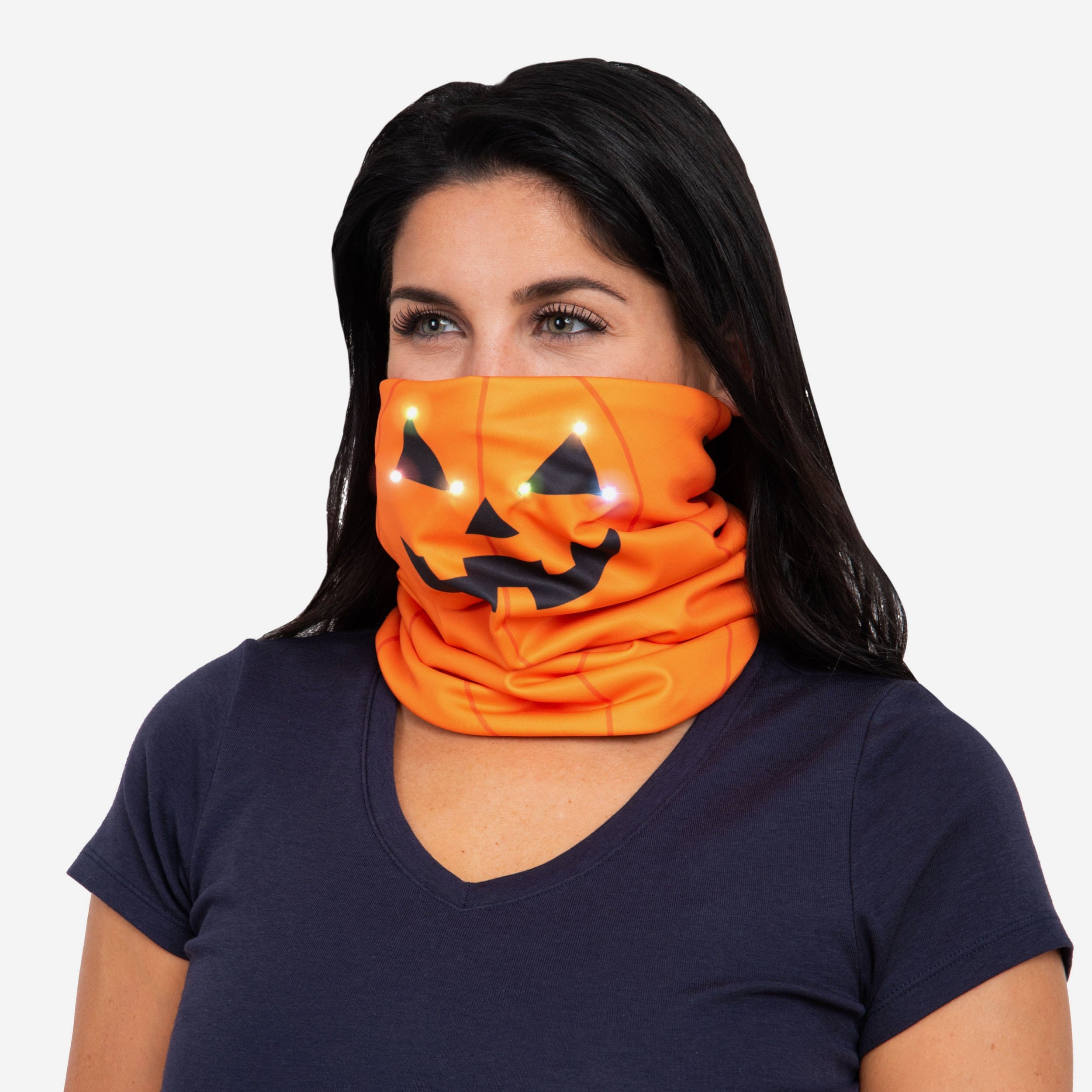 Gorgeous Pumpkin Light-Up Gaiter Scarf - Light Up Your Style!