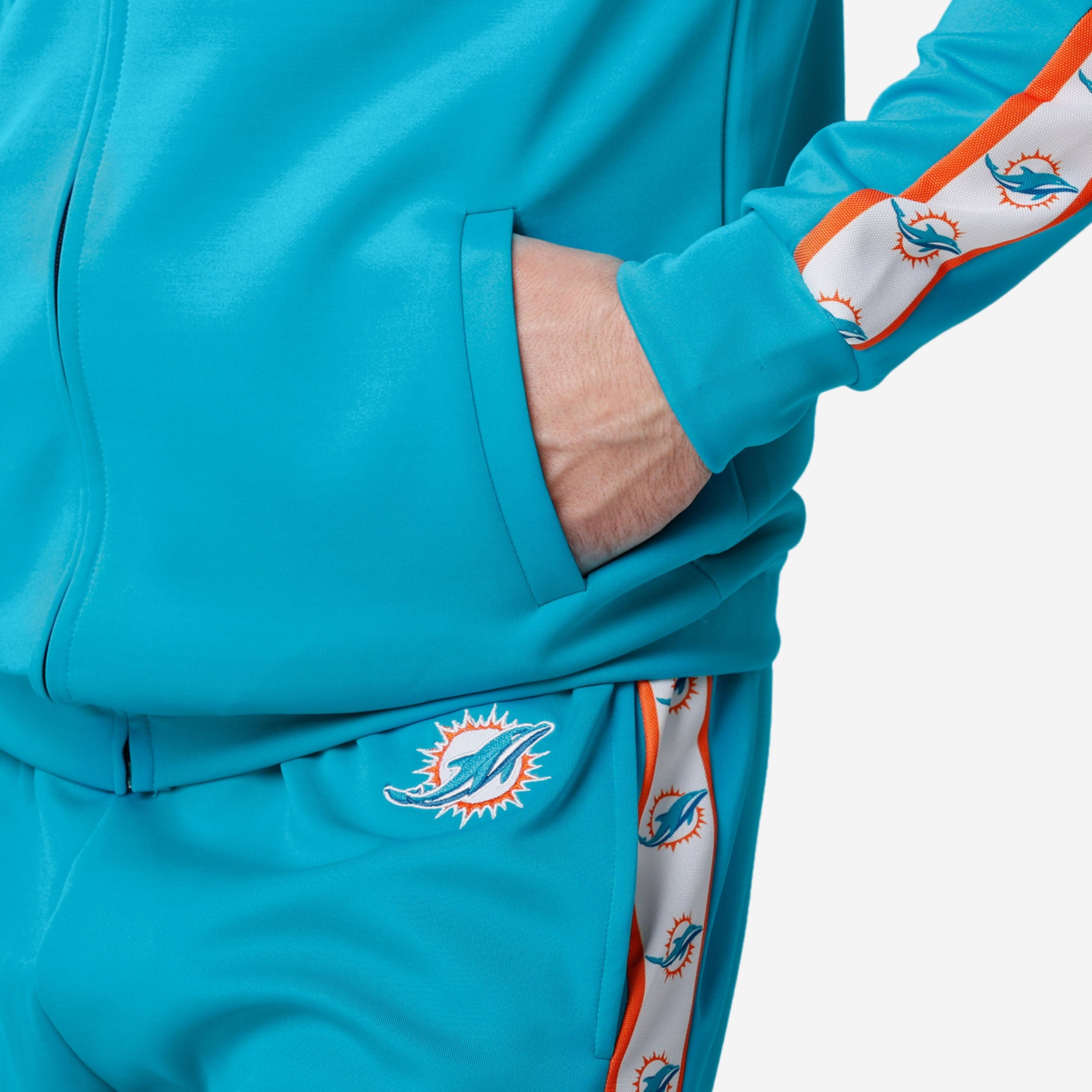 Miami Dolphins Stylish Stripe Logo Track Jacket - Gear Up for the Game!