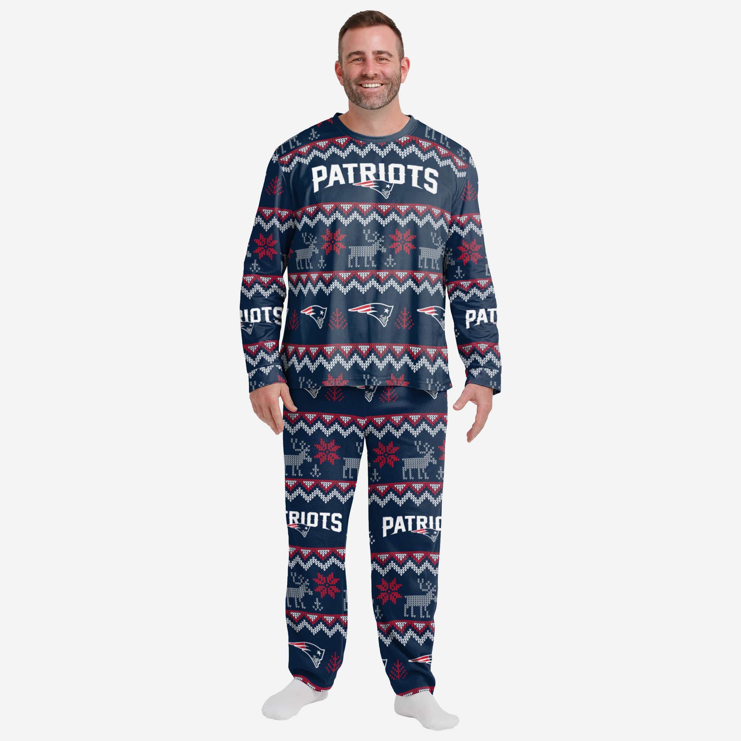 New England Patriots Men's Festive Family Holiday Pajamas