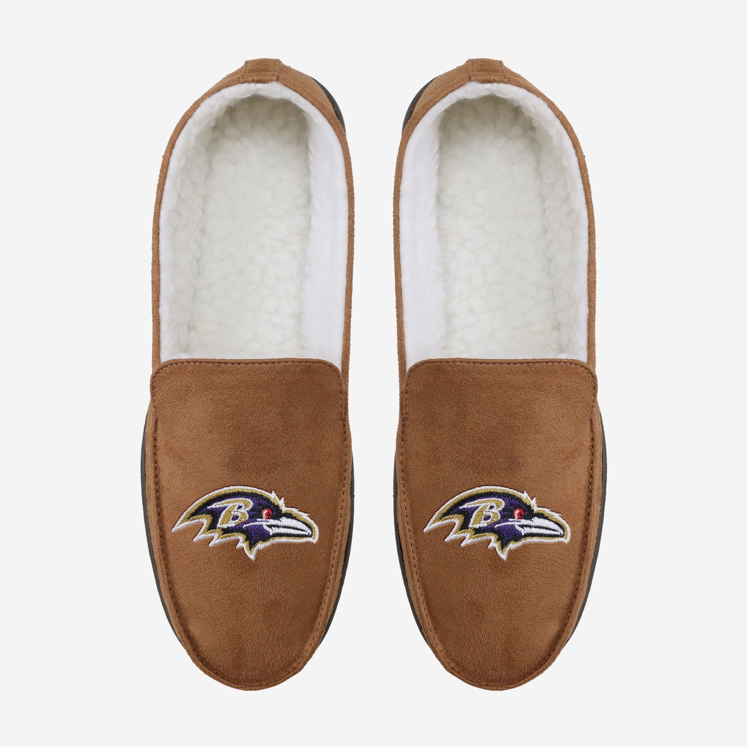 Stylish Baltimore Ravens Beige Moccasin Slippers