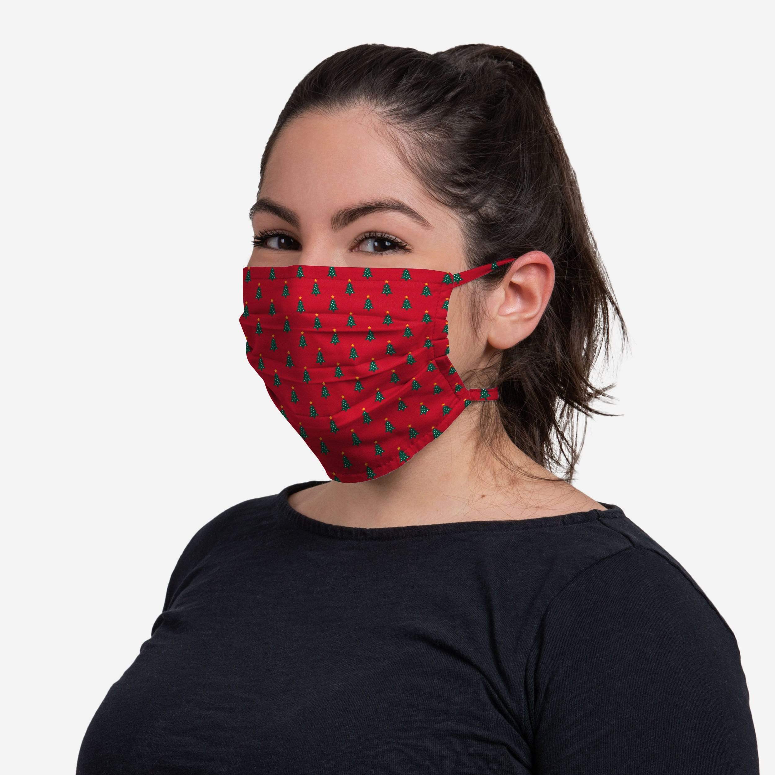 Festive Repeat Christmas Tree Tie-Back Face Cover