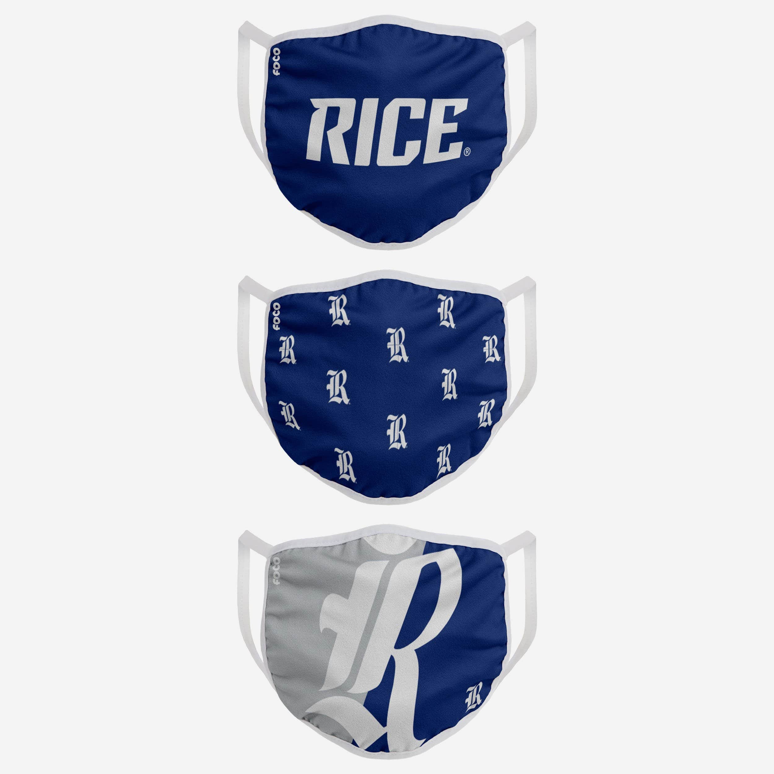 Rice Owls 3-Pack Fashionable Face Covers - Represent Your Team in Style!