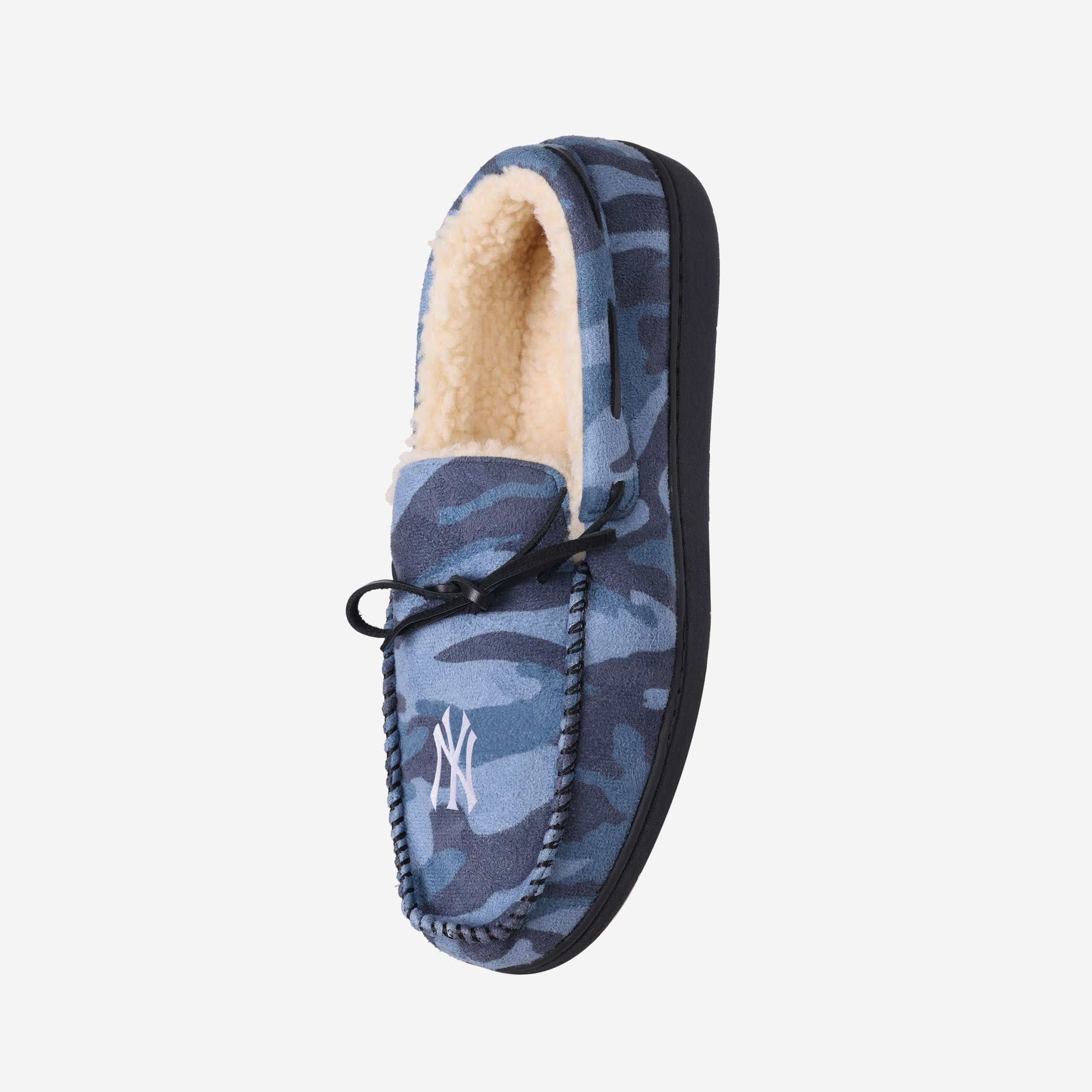 New York Yankees Camo Printed Moccasin Slippers - Show Your Team Spirit!