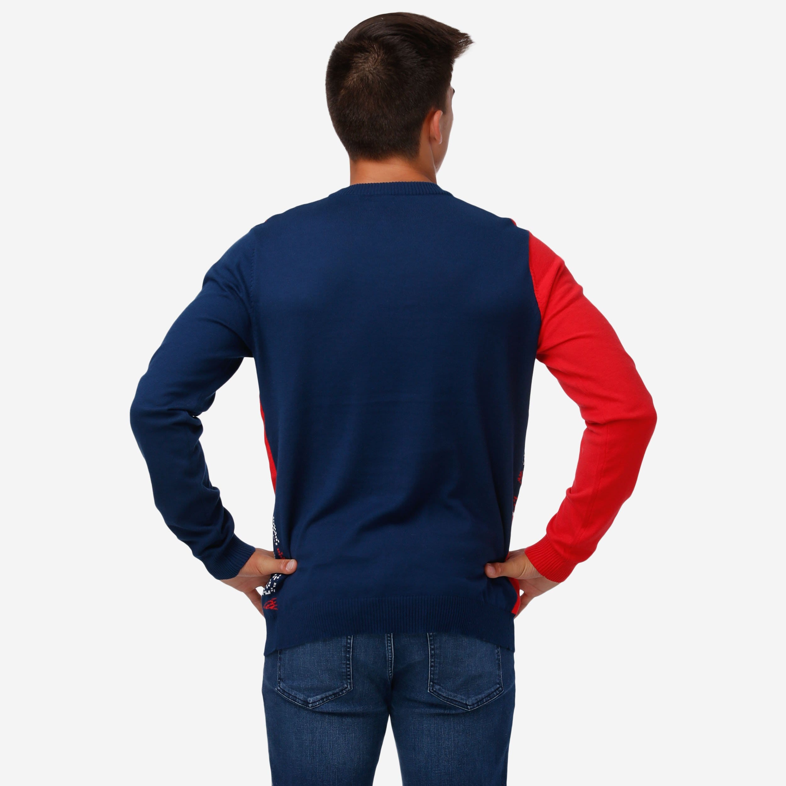 New England Patriots Festive Snowfall Block Sweater
