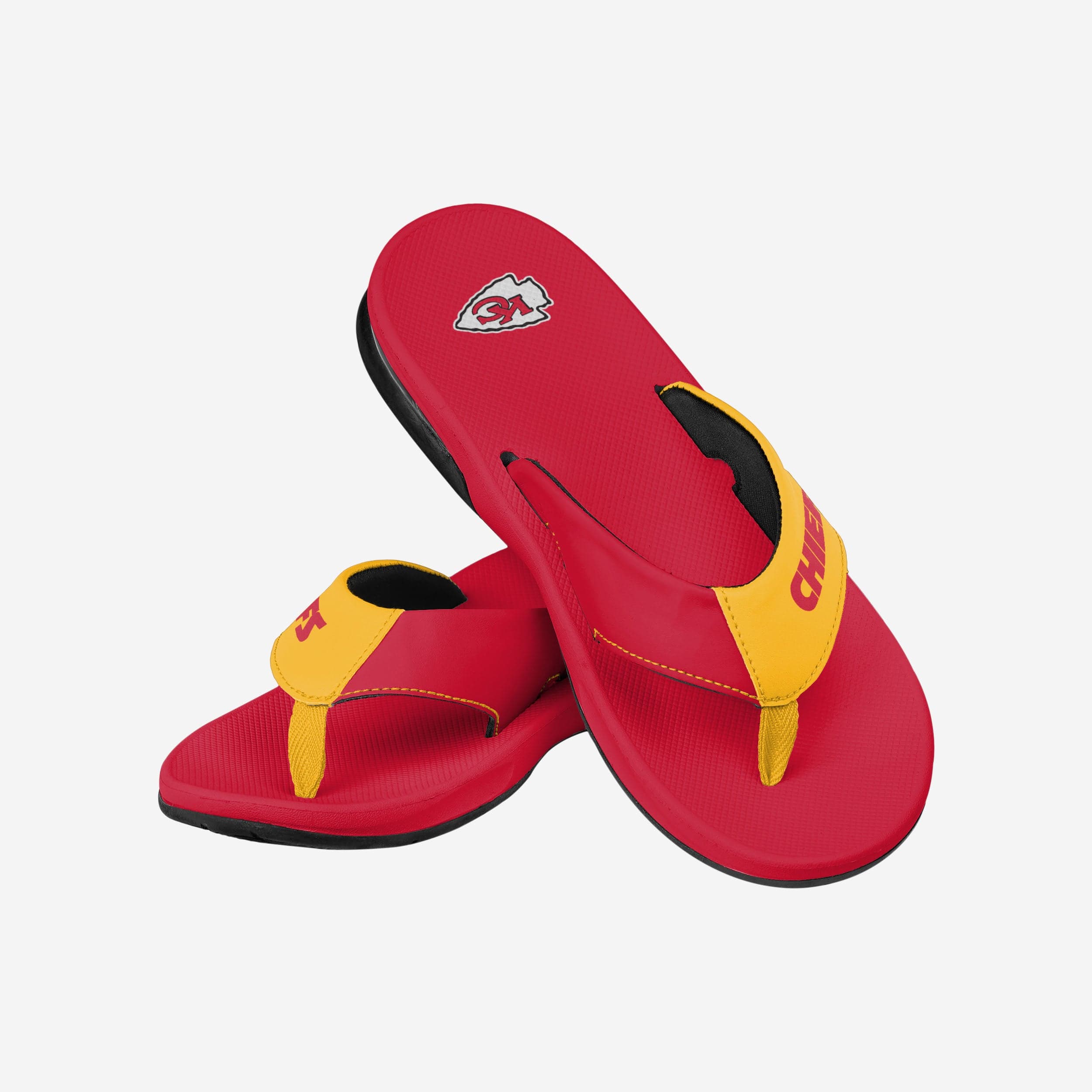 Kansas City Chiefs Team Color Contour Flip Flops - Must-Have for Fans!