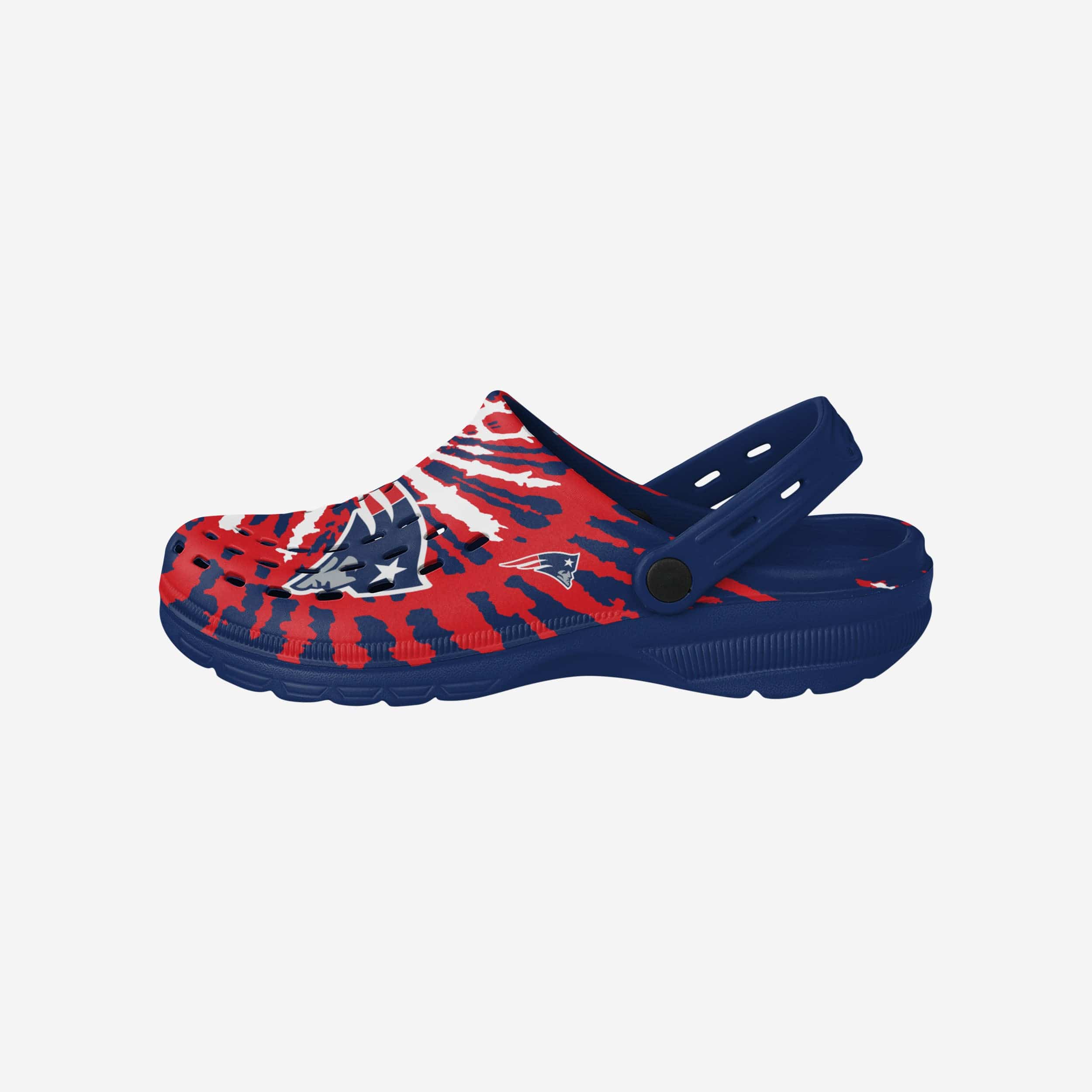 New England Patriots Tie - Dye Strapped Clogs: Groovy Team Spirit