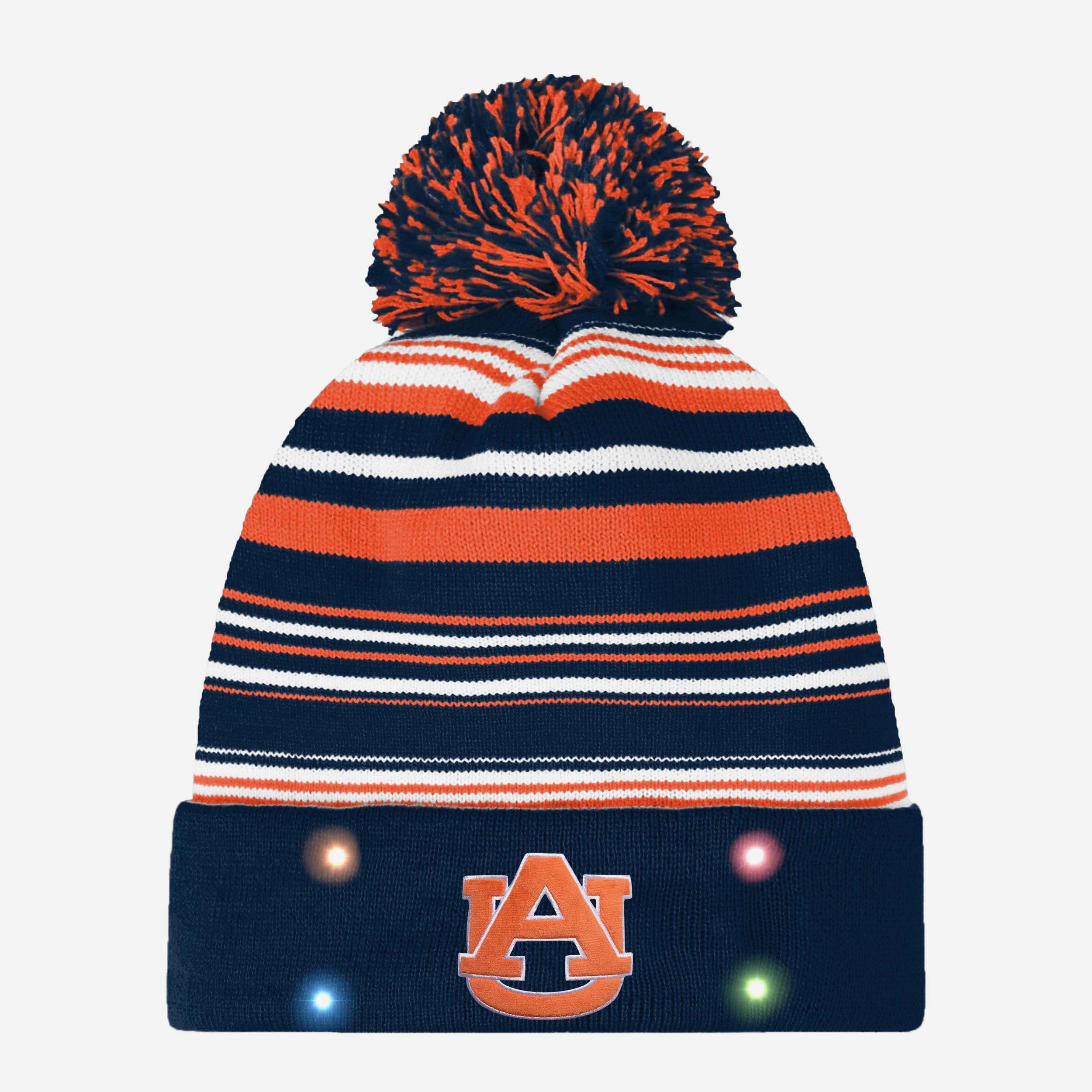 Auburn Tigers Eye-Catching Horizontal Stripe Light-Up Beanie