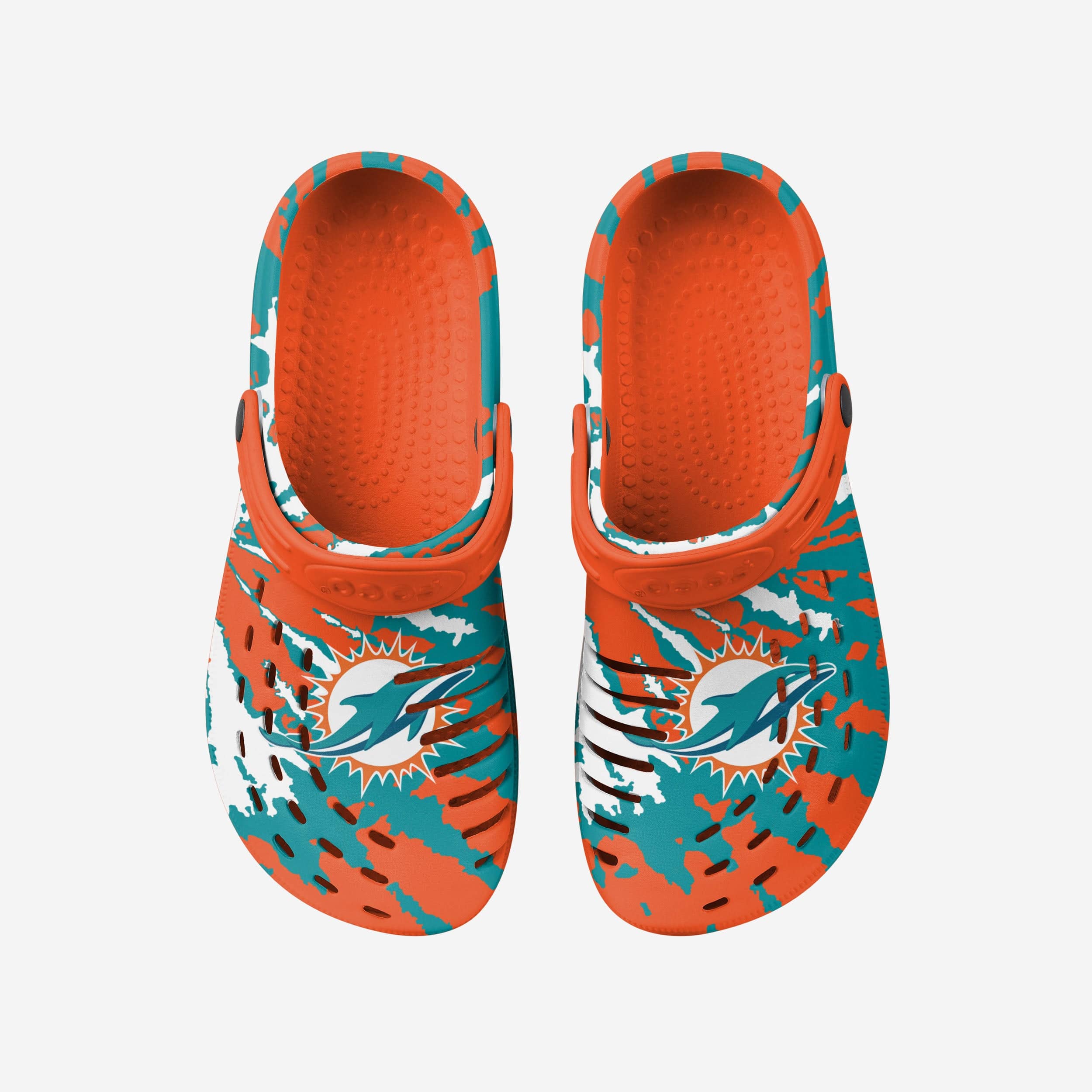 Groovy Miami Dolphins Tie - Dye Clogs with Straps