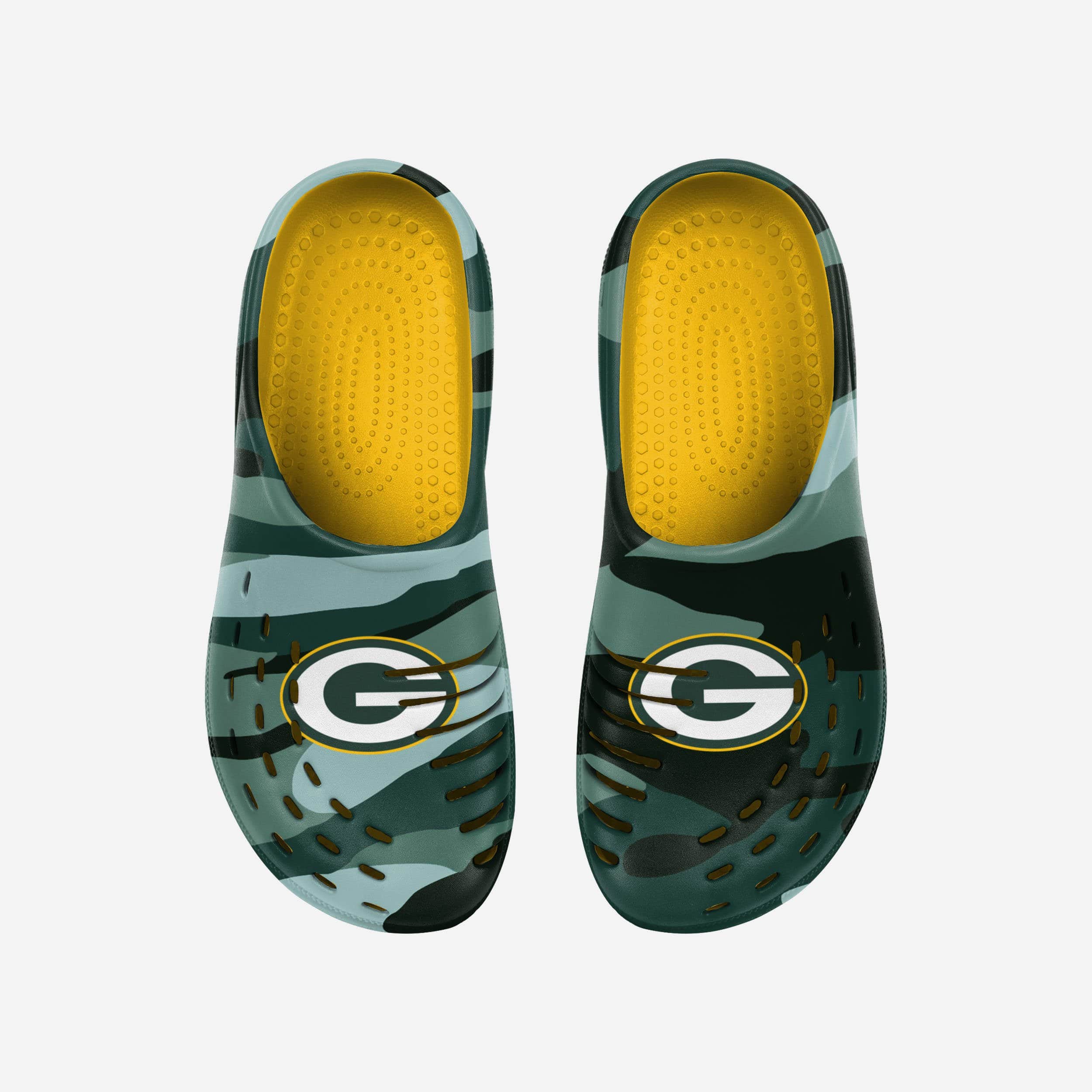 Green Bay Packers Tonal Camo Clogs - Show Your Team Spirit!