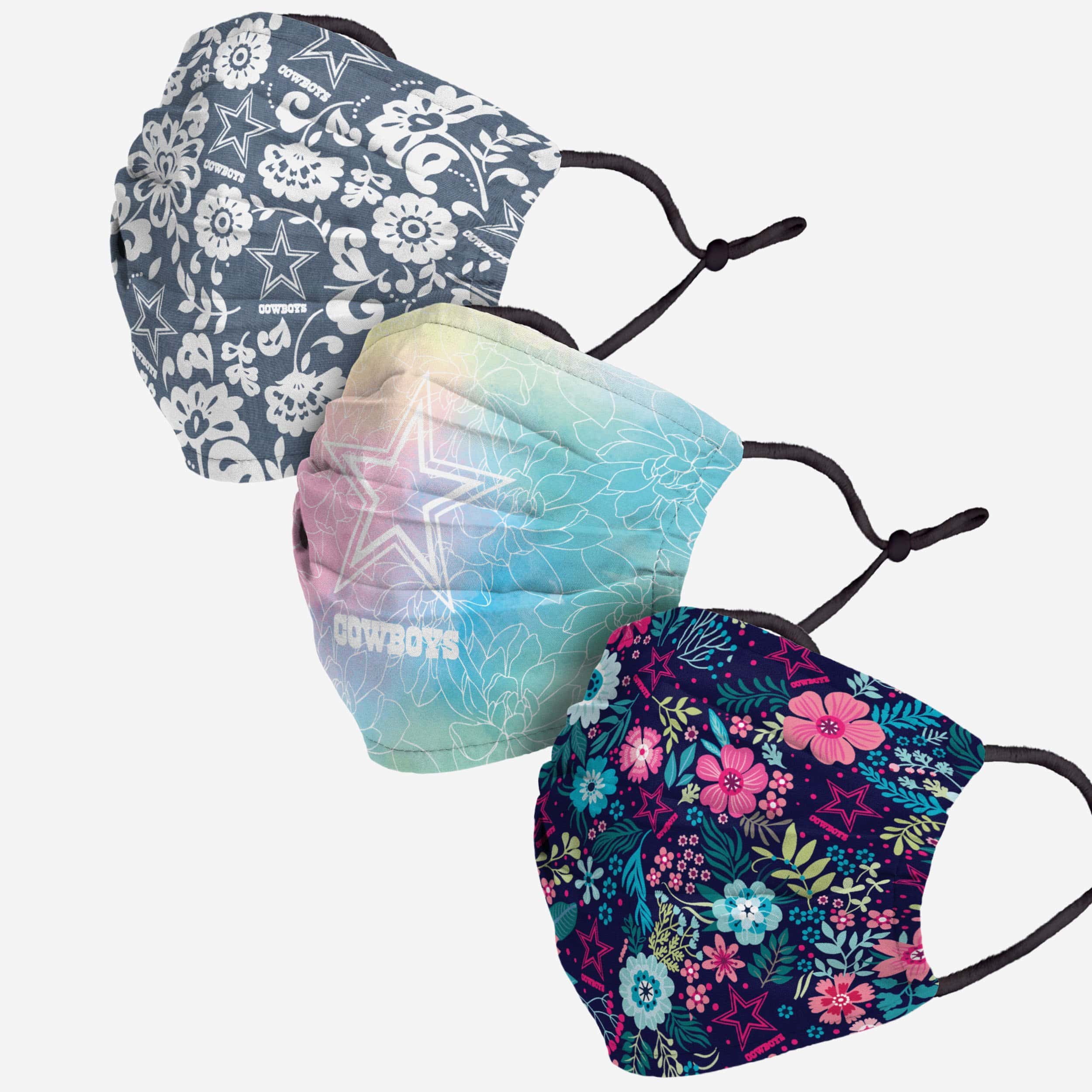 Dallas Cowboys Spring Flowers Face Cover - 3 Pack