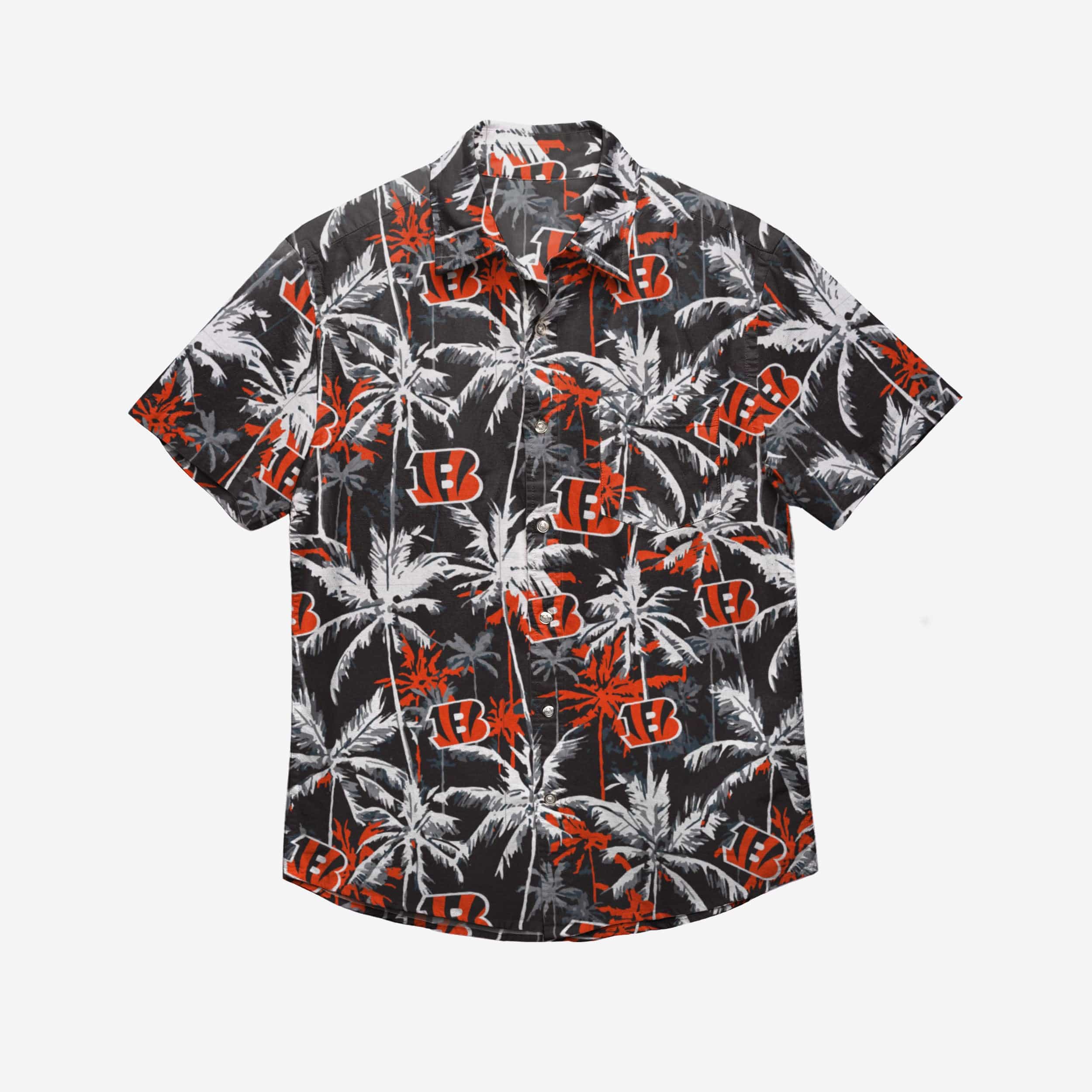 Cincinnati Bengals Stunning Black Floral Button - Up Shirt