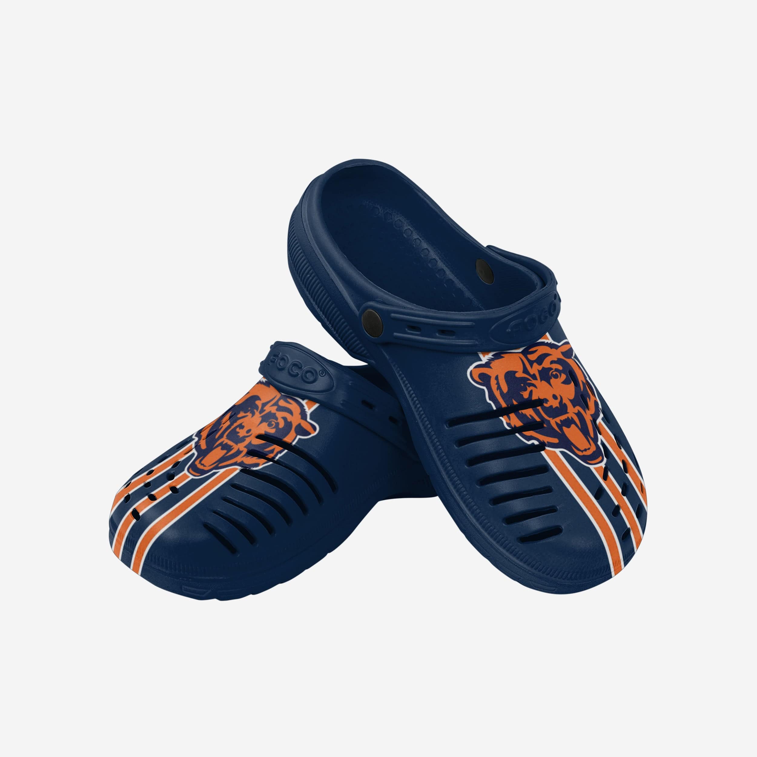 Chicago Bears Team Stripe Clogs: Stylish Sports Footwear with Straps