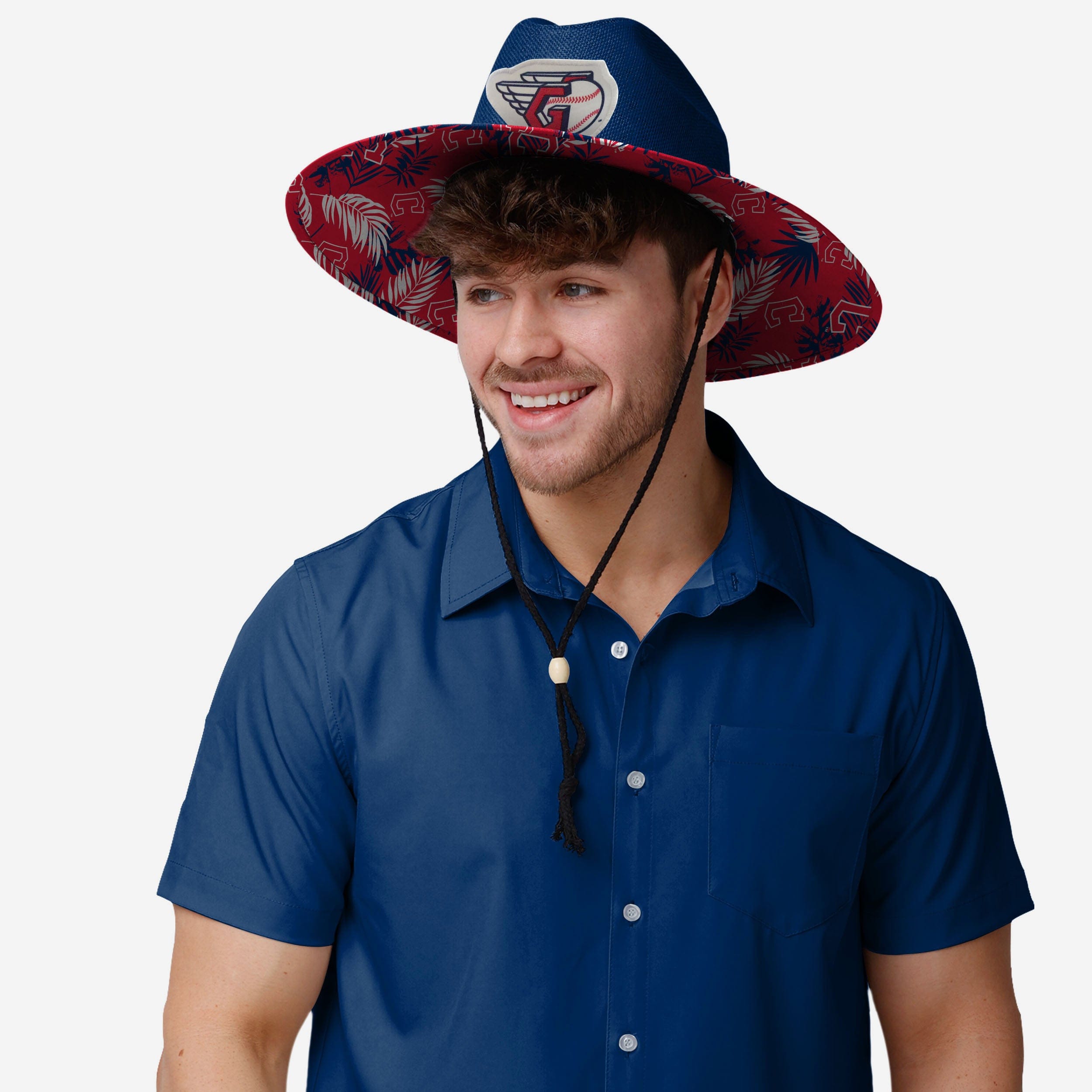 Cleveland Guardians Stylish Team Color Straw Hat
