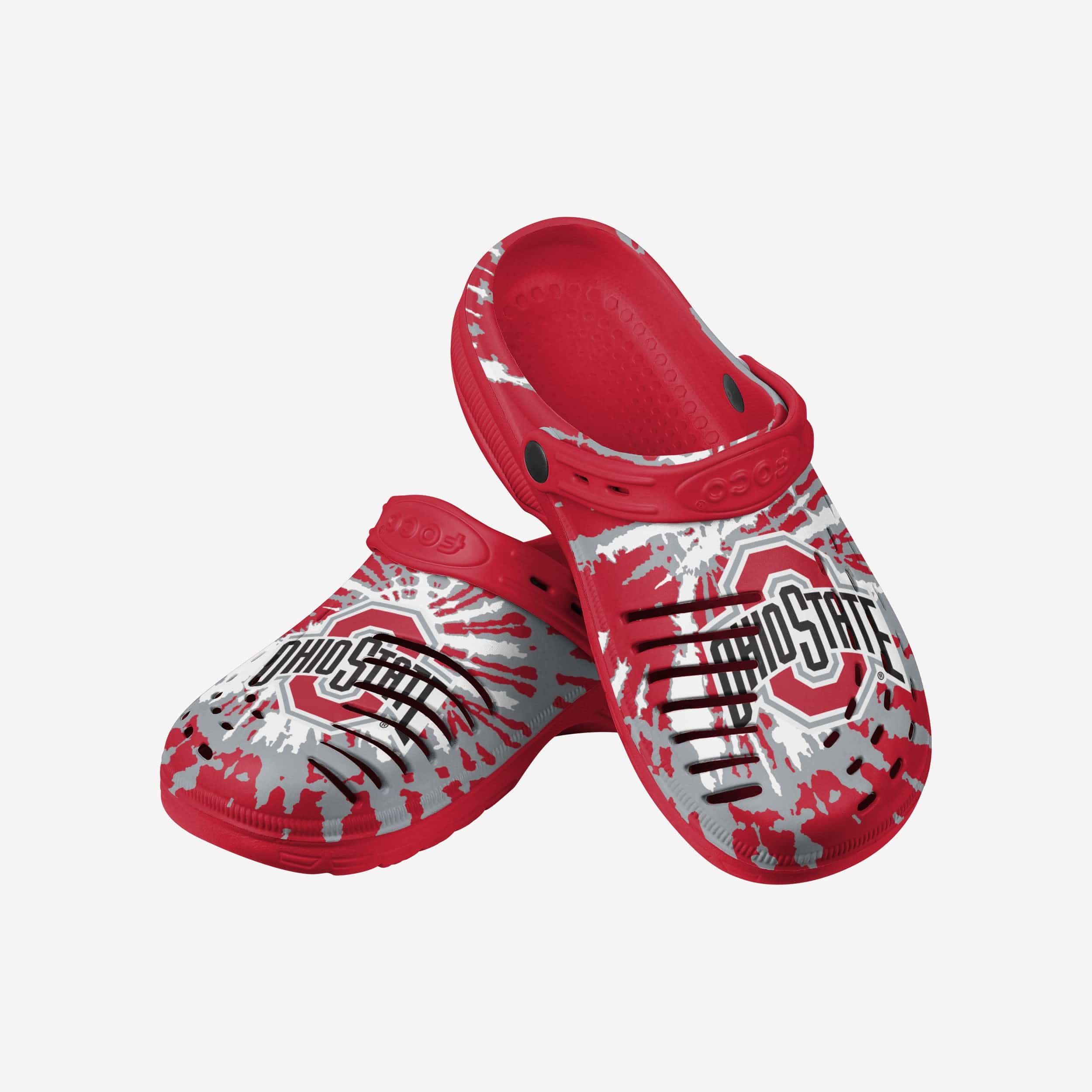 Groovy Ohio State Buckeyes Tie - Dye Clogs with Straps